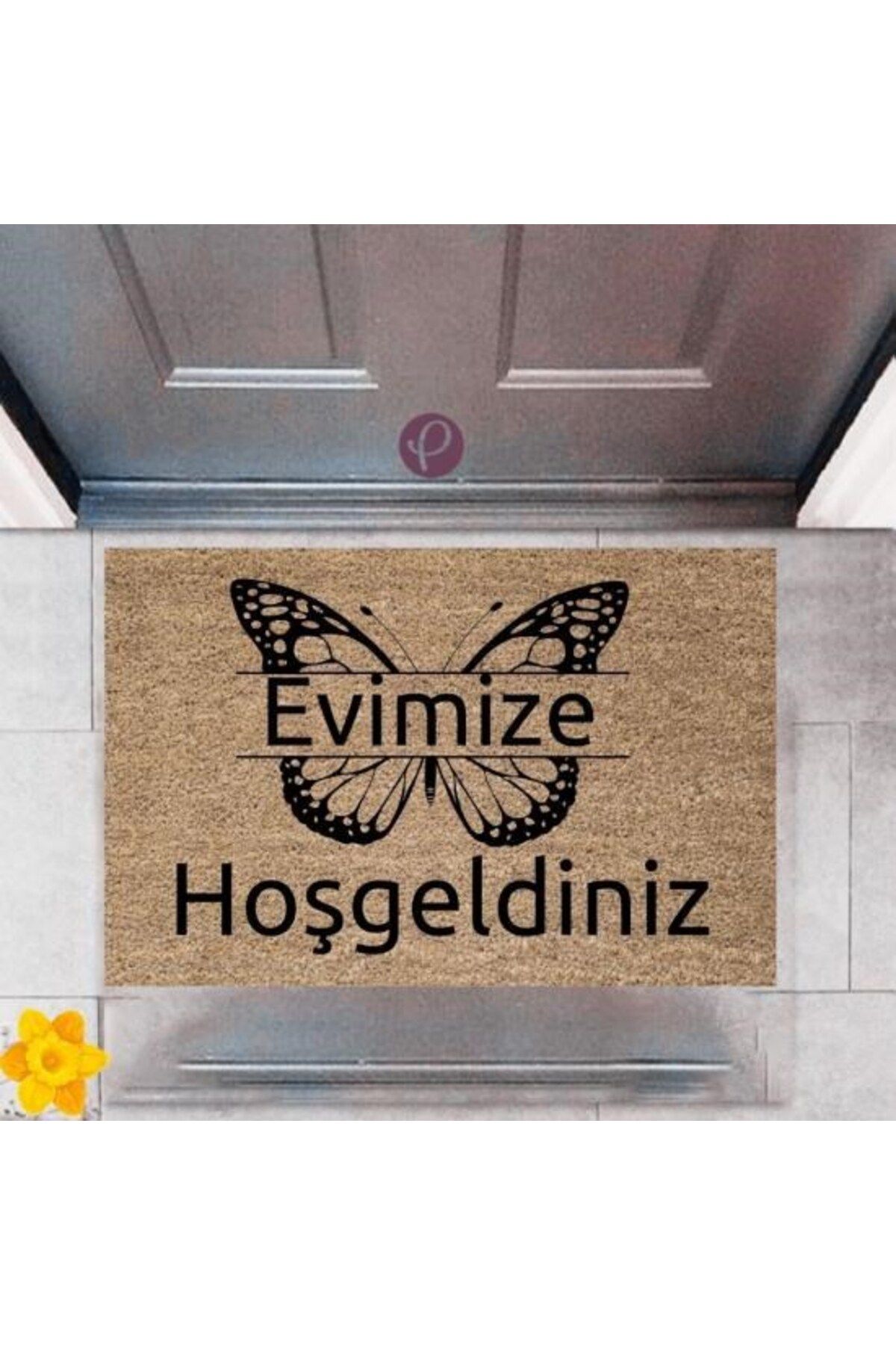Nurum E Tİcaret Kapı Önü Paspası Dekoratif Dijital Baskı Evimize Hoşgeldiniz P-2373