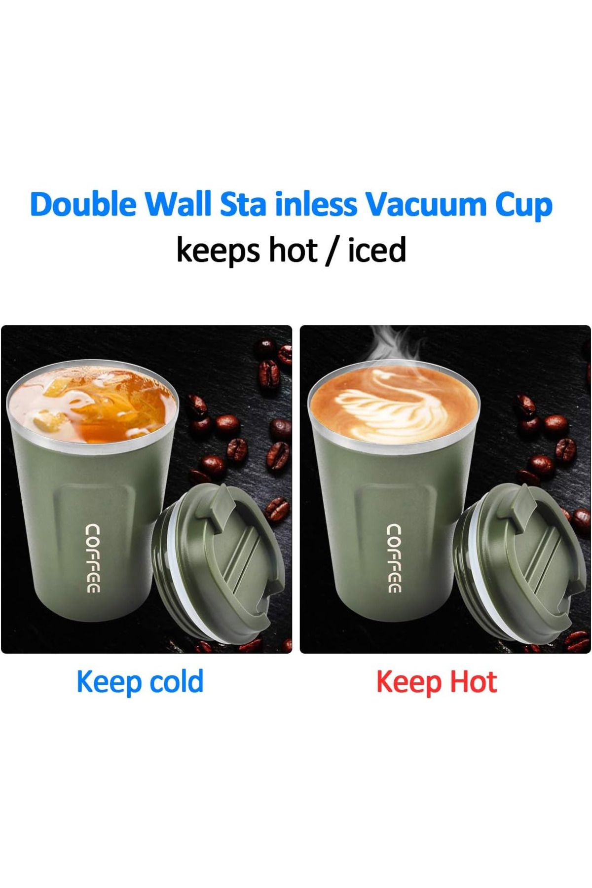 Primo Plus-Stainless Steel Vacuum Thermos Mug Green 380ml 4