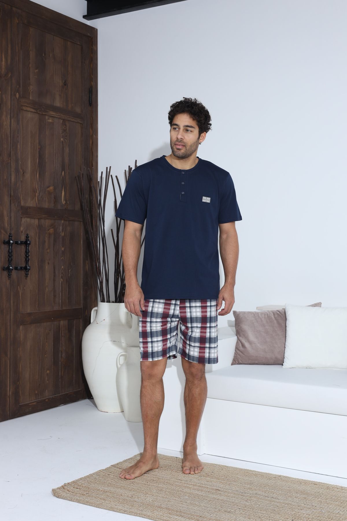 CALİA-Set de pijamale pentru bărbați cu pantaloni scurți cu mânecă scurtă SEZON NOU 5