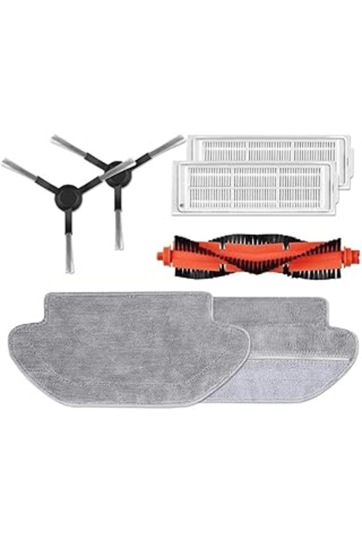 Pİ GLOBAL Popüler Mop Pro Hepa Filtre - Mop Paspas - Ana Fırça - Yan Fırça Yenileme Seti