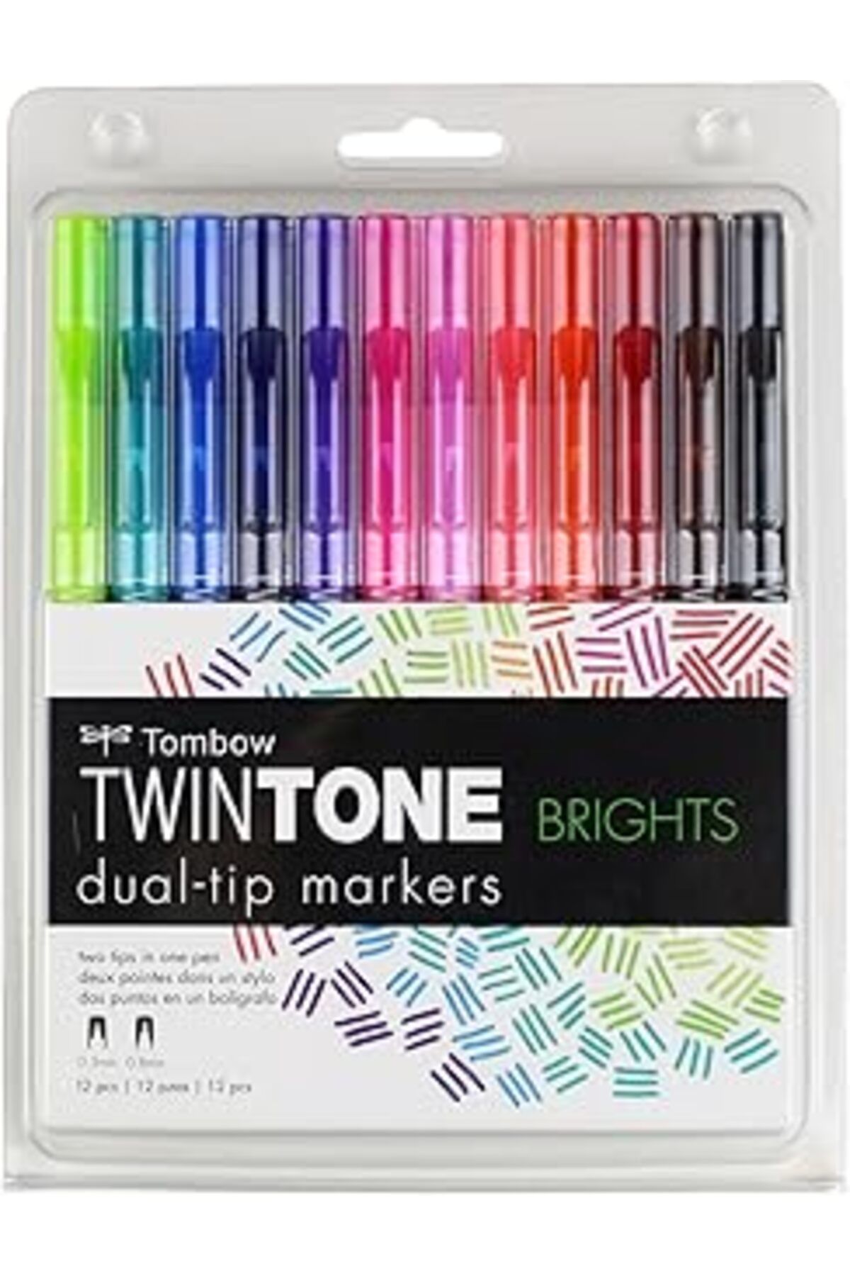 NETWORK ART Tombow TWIN TONE Dual-Tip G.Kalem Seti Brights(Parlak Renkler) 12 renk