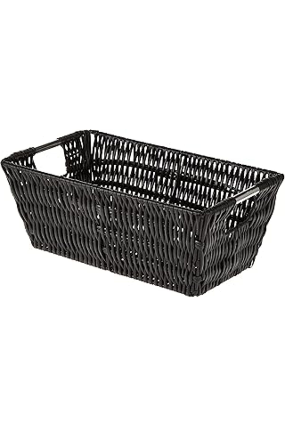 Mu Art (Black) - Whitmor Rattique Small Shelf Tote, Black