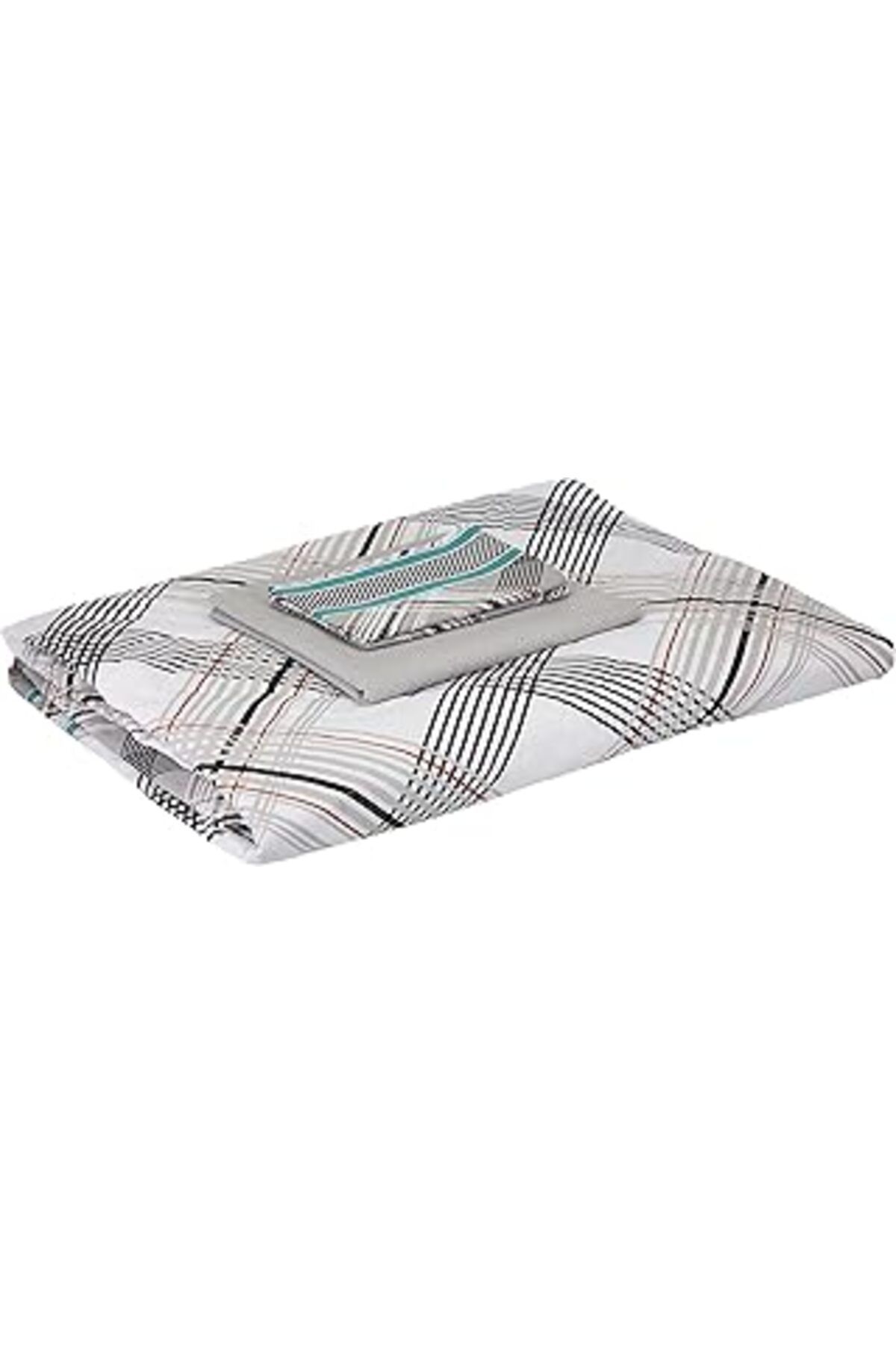 Hepta Collection Ranforce Geometrik Desenli%100 Pamuk Complete Set, Gri, Çift Kişilik