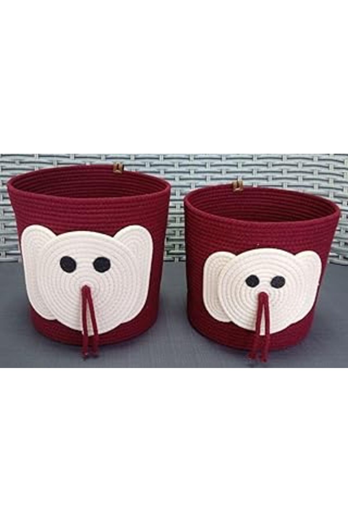 Mu Art 2 Adet 18 * 30cm Oyuncak Sepeti El Emeği Bordo