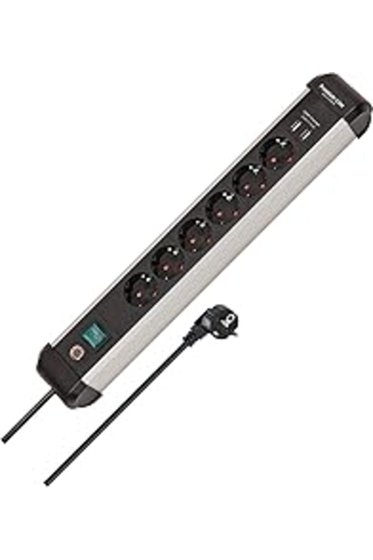 TBSProjects Brennenstuhl Premium-Alu-Line Çoklu Priz, Usb/Çoklu Priz, 6 Bölmeli, Yüksek Kaliteli Alüminyum (3 M