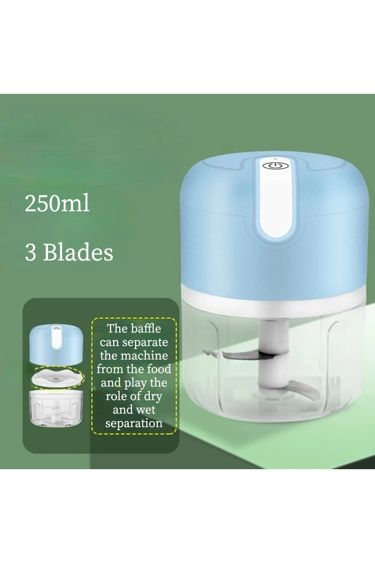 Choice-Blue Electric Mini Garlic Vegetable Chopper Garlic Masher Portable Chopper Multi Function Meat Grind 1