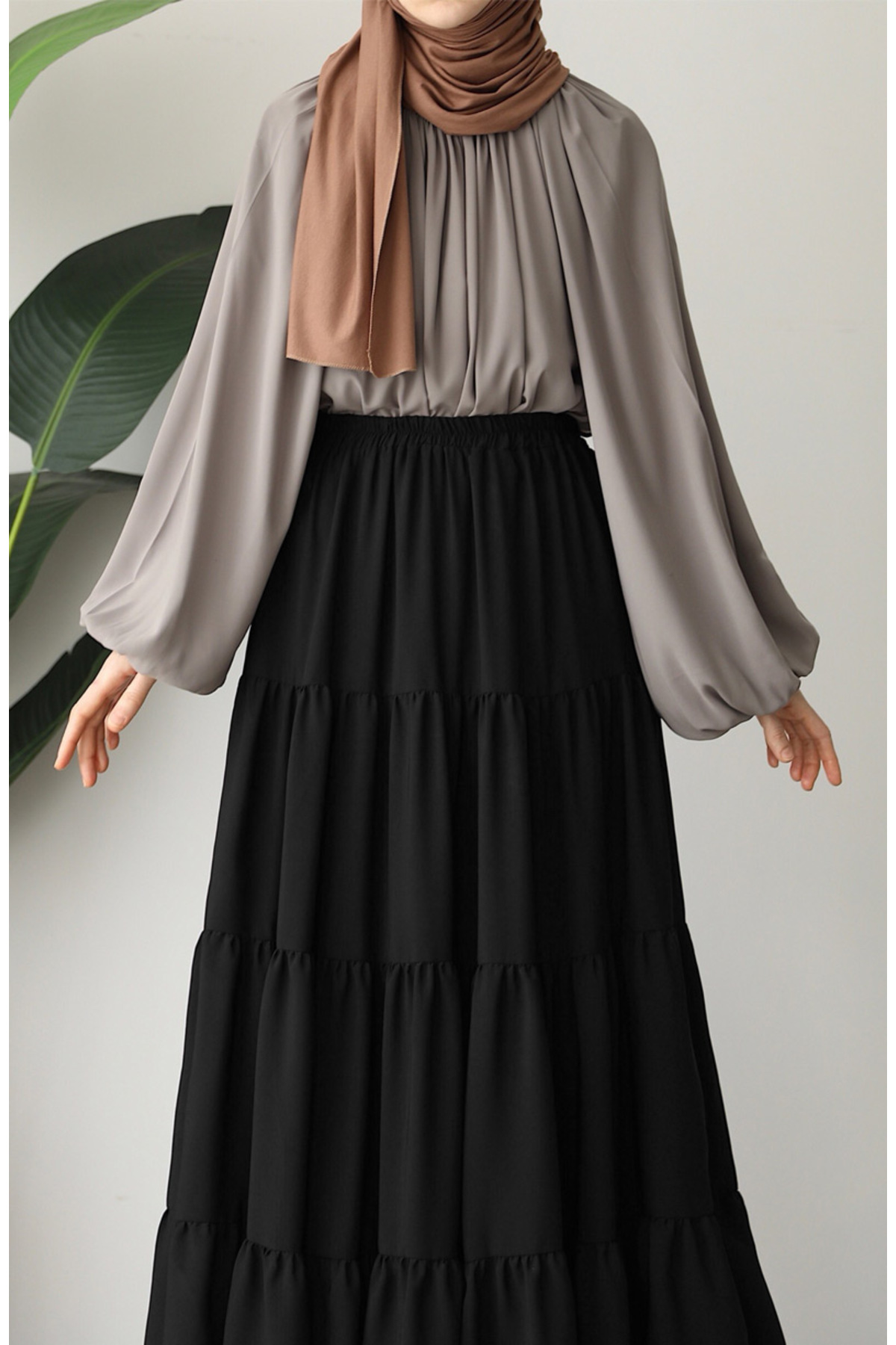 suhneva  Fırfırlı Etek Siyah - Görsel 3