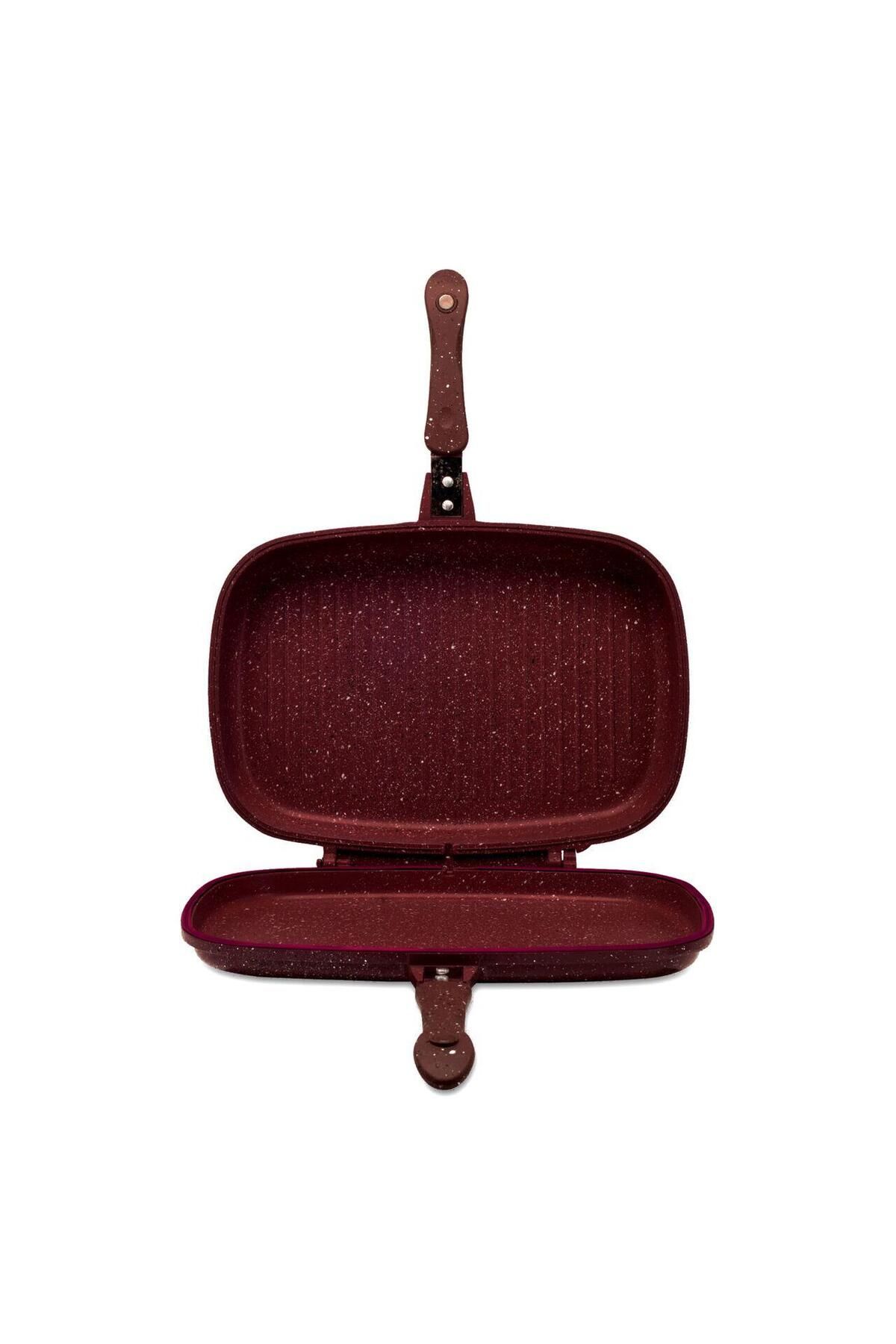 Hausberg-Tigaie Dubla Grill Hausberg HB-H1540MR, antiaderent interior, 36 cm, marmura, Maro 5