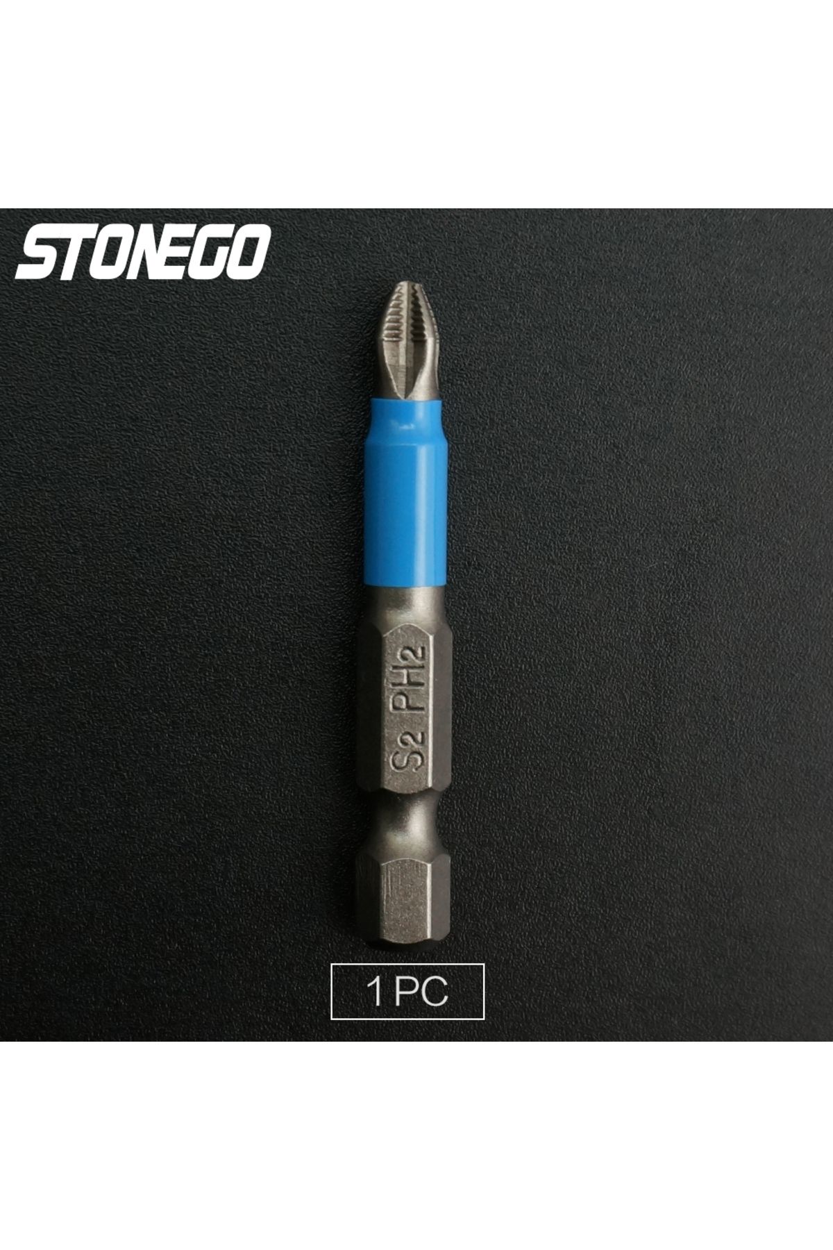 Choice-بتات مفك براغي سداسية الشكل 50 مم من STOENGO، قطعة واحدة، ساق سداسية 1/4 بوصة، رأس لولبي مغناطيسي متقاطع، مضاد للانزلاق، كهربائي 1