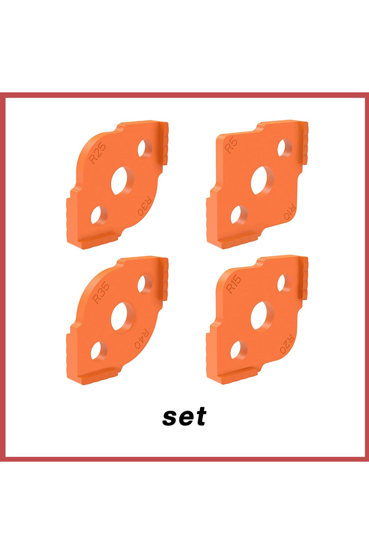 MAKLE-SET MAKLE Woodworking Router Corner Radius Templates Jig R5 to R40 Routing Curved Corners Milling Ci 1