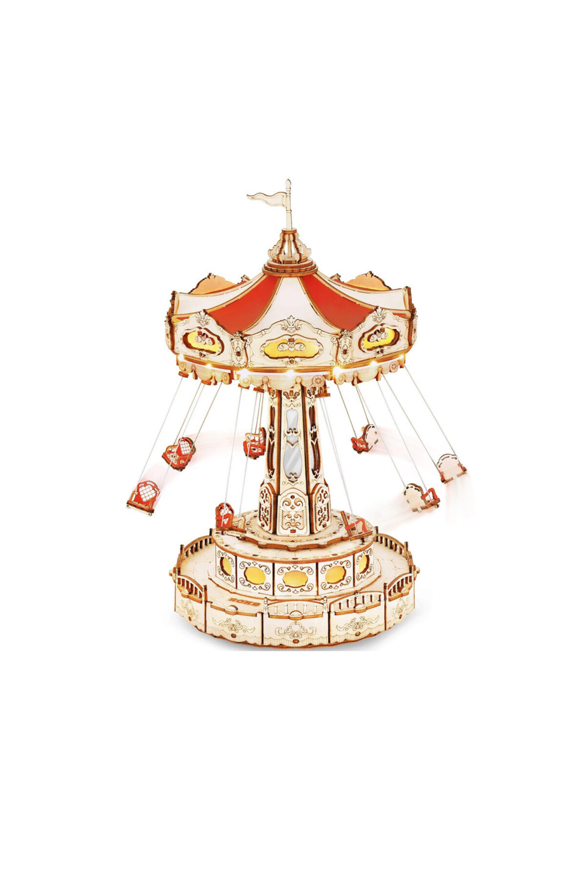 Choice-Swing Ride EA02 Children's 3D Wooden Puzzle Magic Amusement Park Wooden Toys Music Box Building Bloc 1