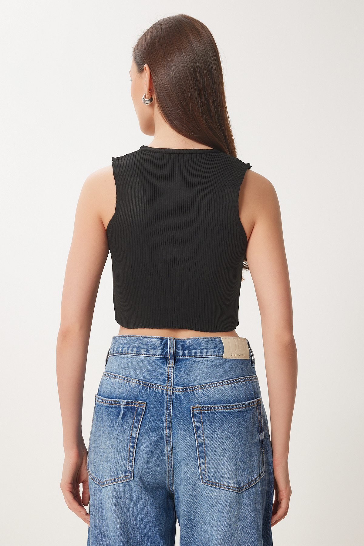 Lovelyİstanbul-V-Neck Summer Knitwear Vest Black Lcr0043 5