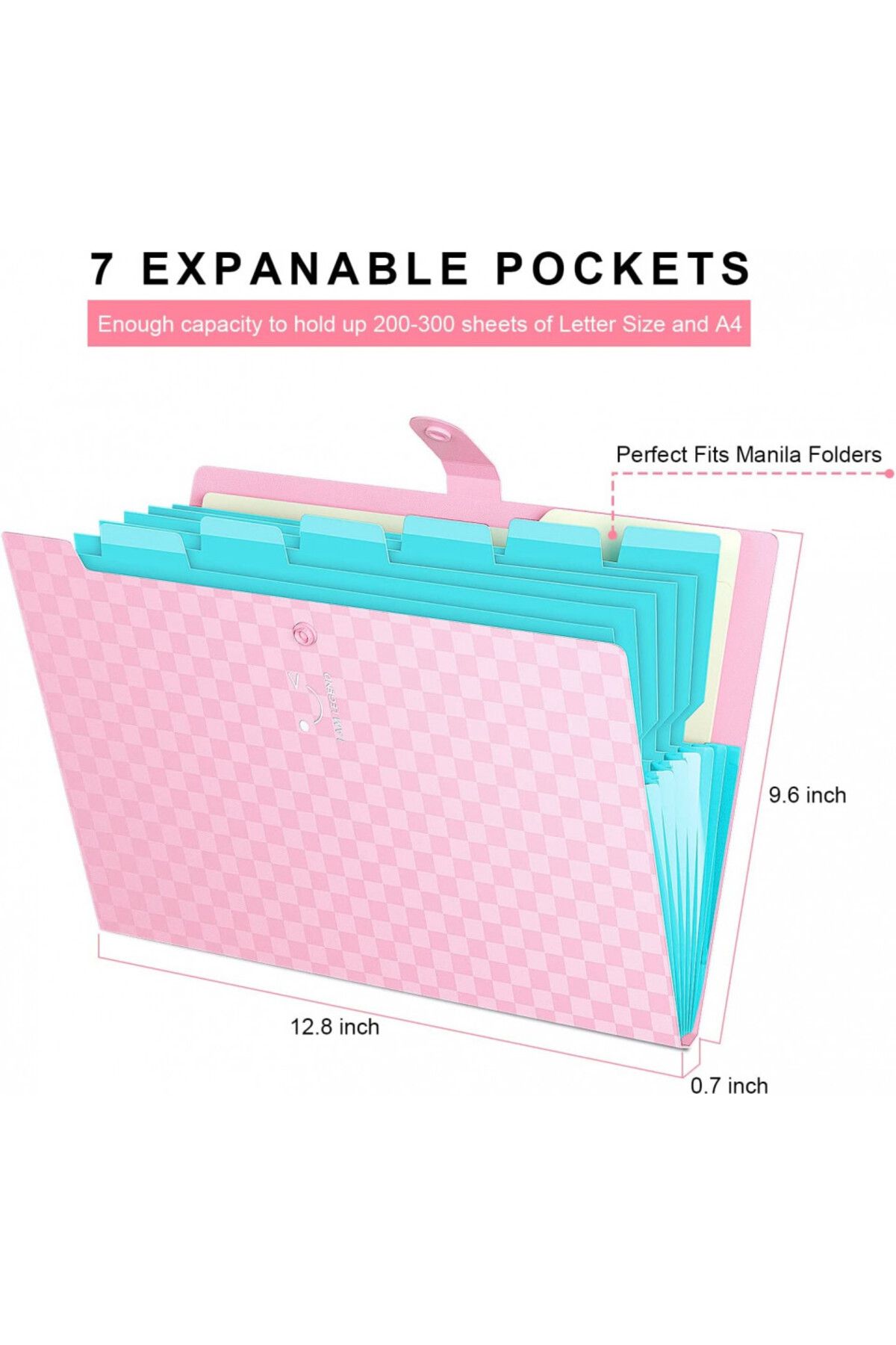 ABC-Set of 3 Organizers with 7 Accordion Pockets and 48 Labels, 32.5 X 24.3 Cm 3