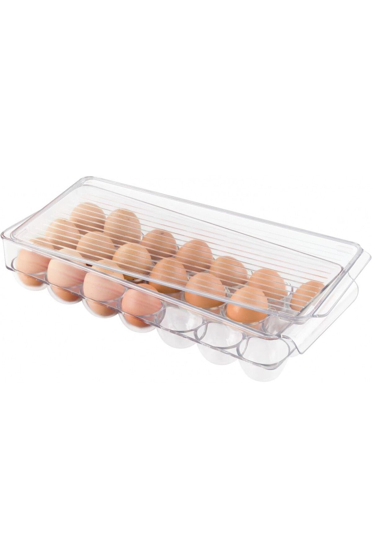MDesign Cutie Organizatoare Pentru 21 De Oua Mdesign, Plastic, Transparent, 15.9 X 37.5 X 7.6 Cm - One Size