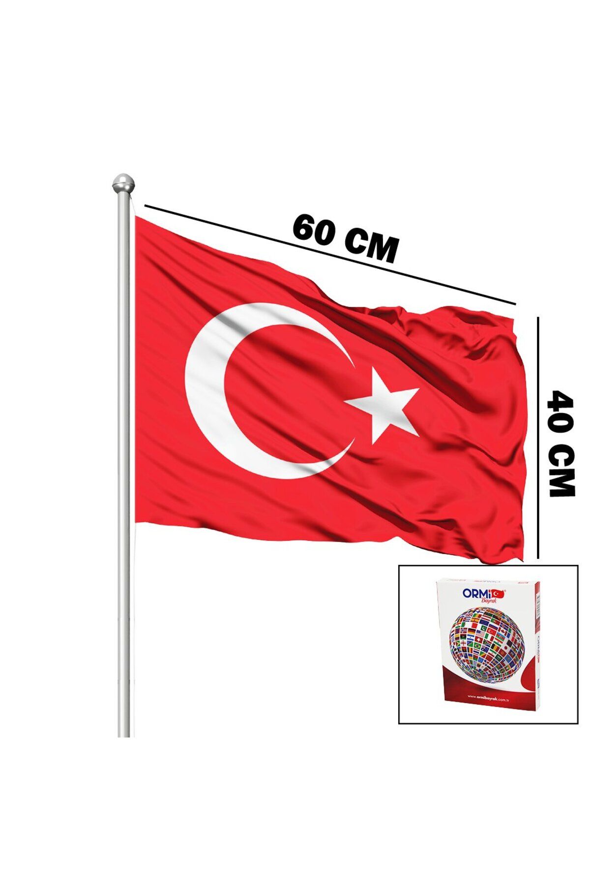 andela ALPAKA KUMAŞ TÜRK BAYRAK 40X60CM (5057)
