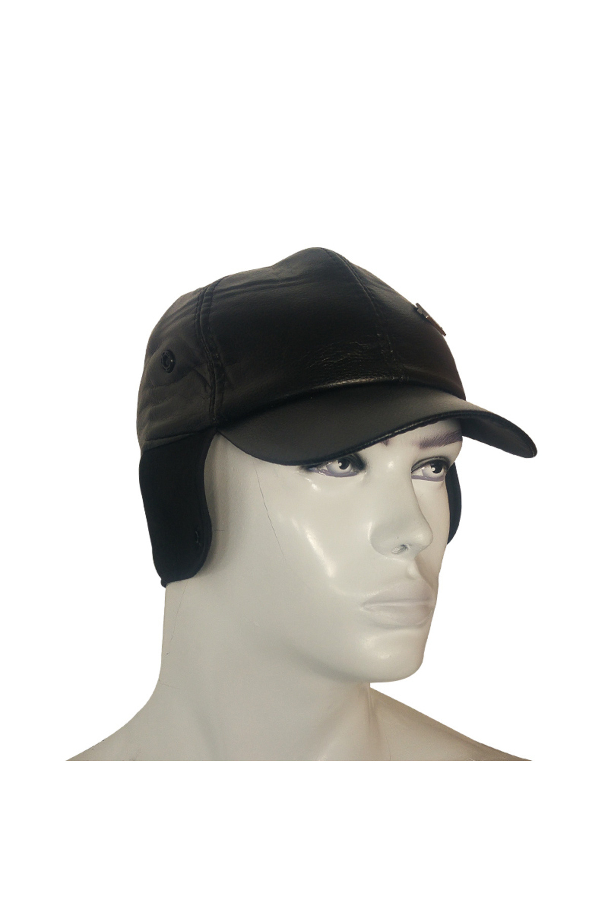 El Biz HS-9966 Suni Deri İthal Kışlık Şapka