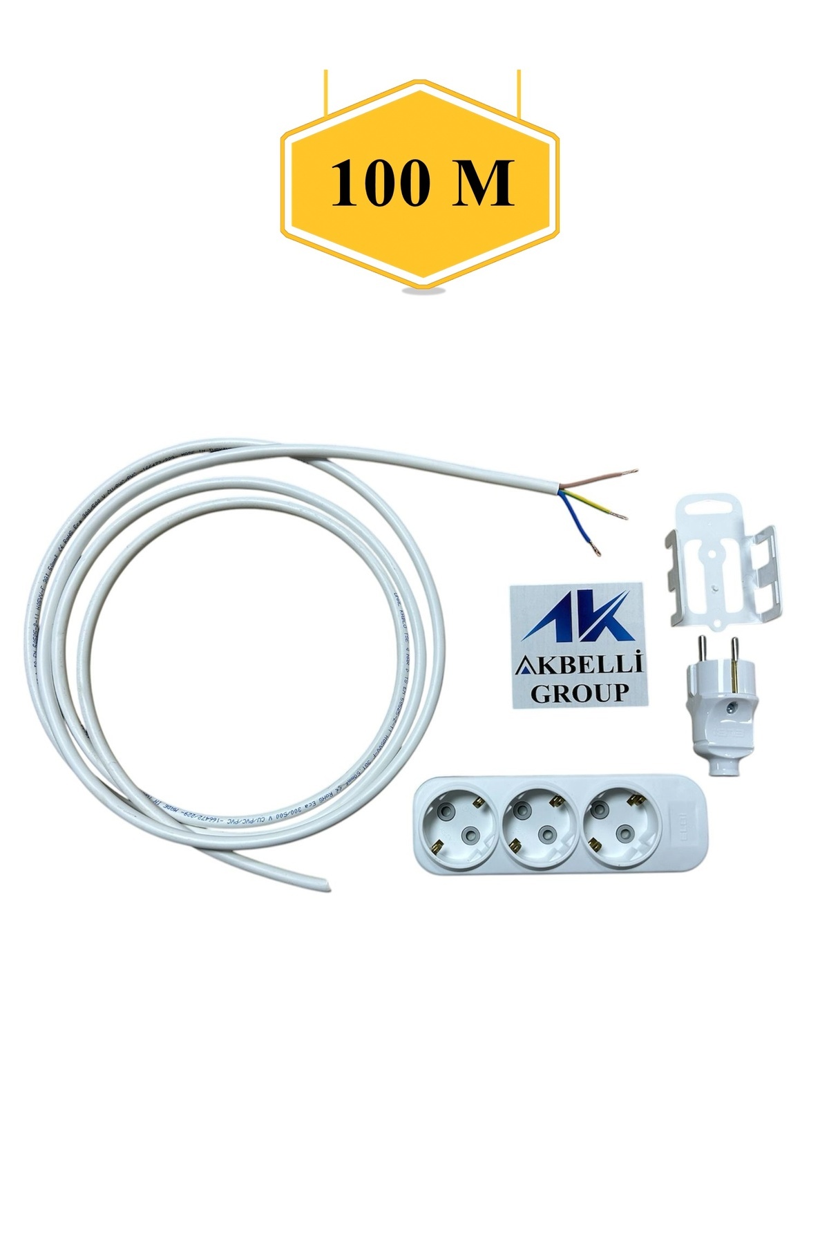 100% Copper 3-Piece Mobile 3X1,5MM TTR Intermediate Wired Grounded Plug and Child-Protected Triple Group Socket