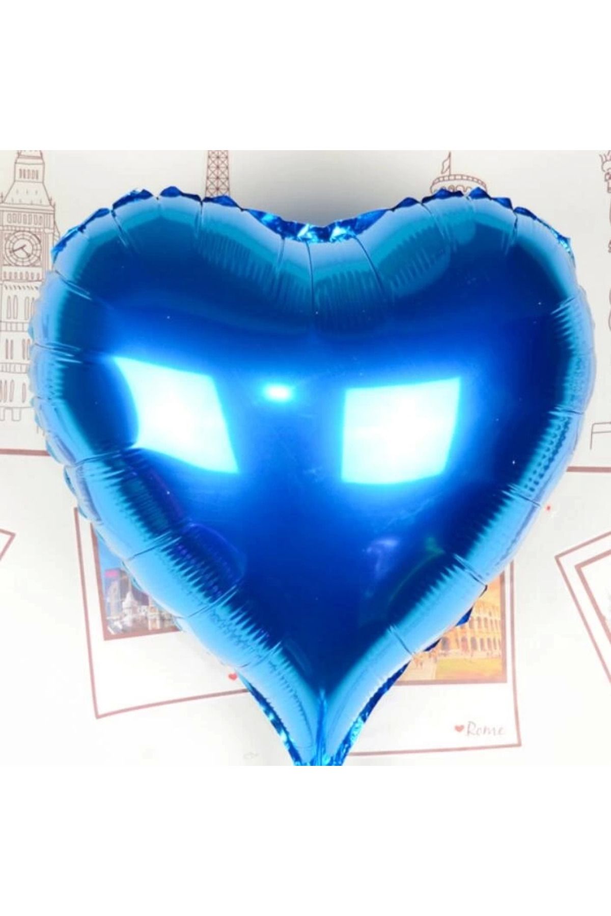 melfxxl eticaret melfxxl Kalp Uçan Balon Folyo Mavi 80 Cm 32 İnç