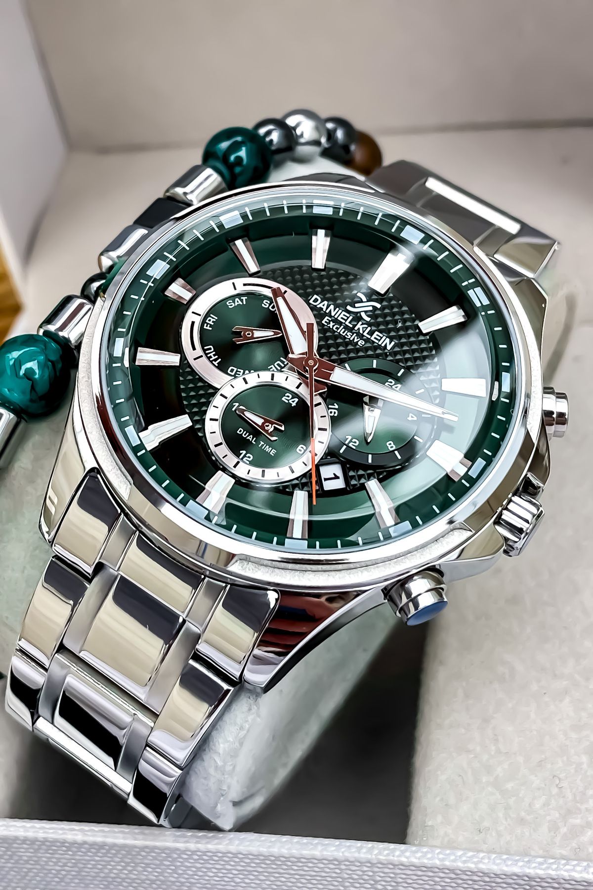 Daniel Klein-Original Multifunction All Functions Active Ystainless Steel Men's Watch+ Bracelet Gift 4