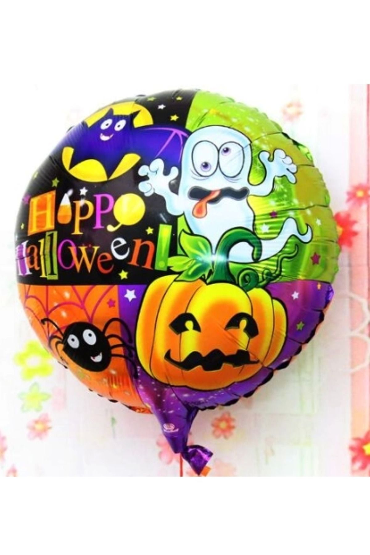 melfxxl eticaret melfxxl Halloween Örümcekli Kabaklı Folyo Balon 18 İnç