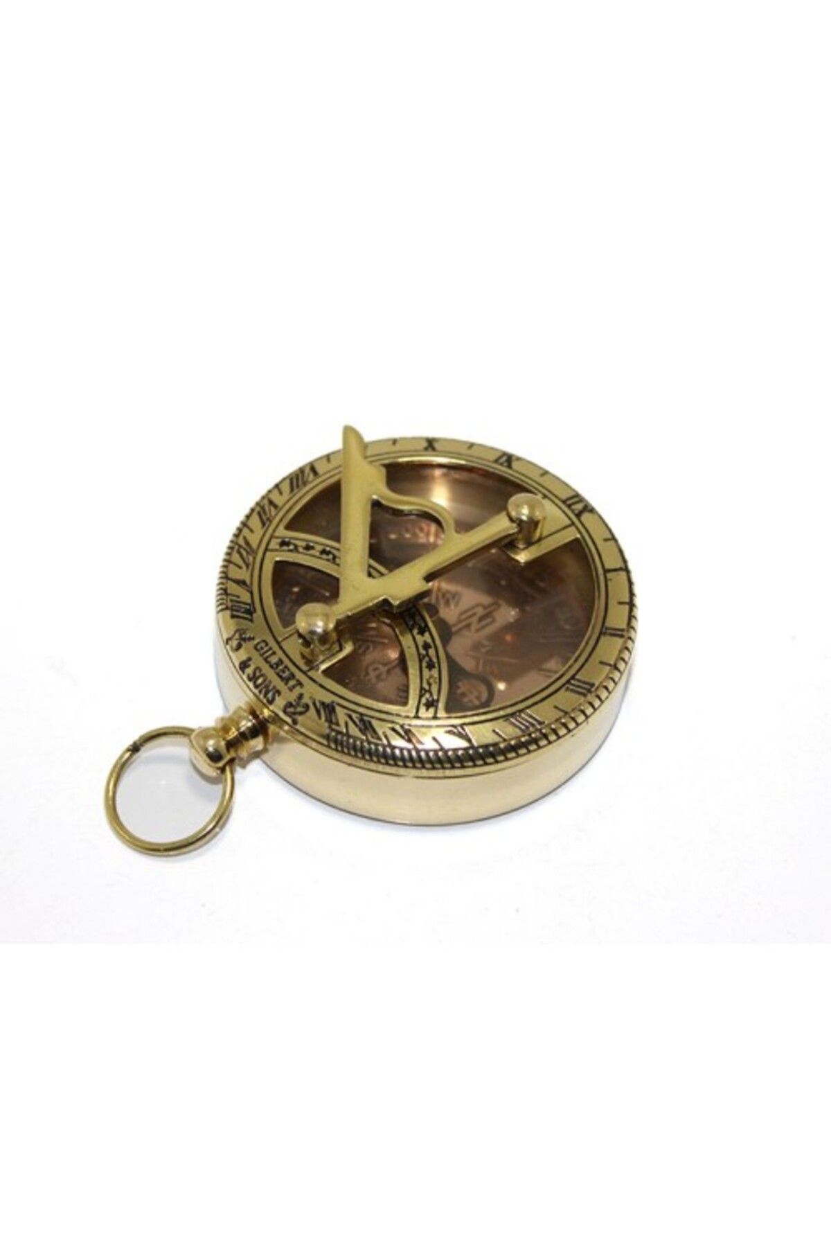 BellevieStore Pirinç Güneş Saati Ve Pusula Modeli