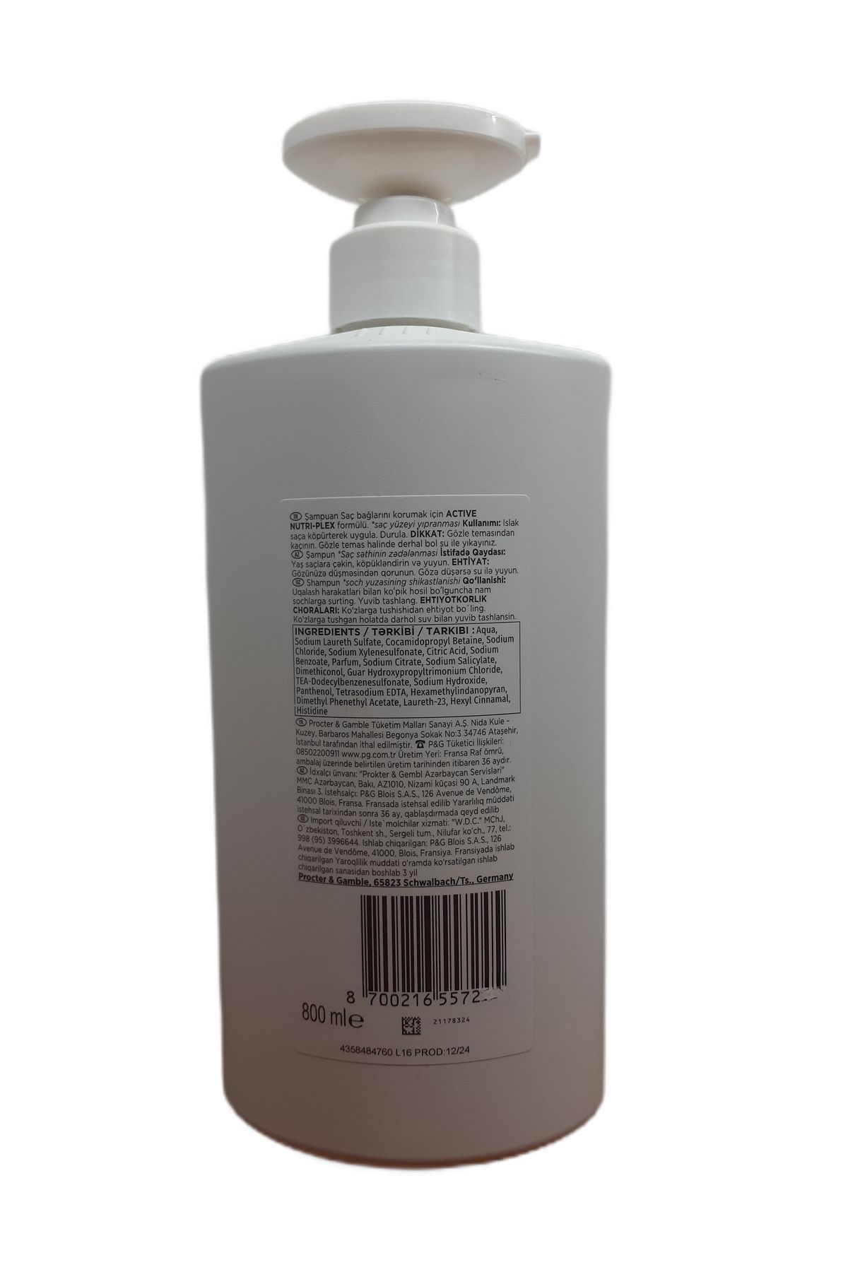 Pantene-Active Nutrition Plex Power and Shine 800 ml Shampoo X 6 Pcs 3