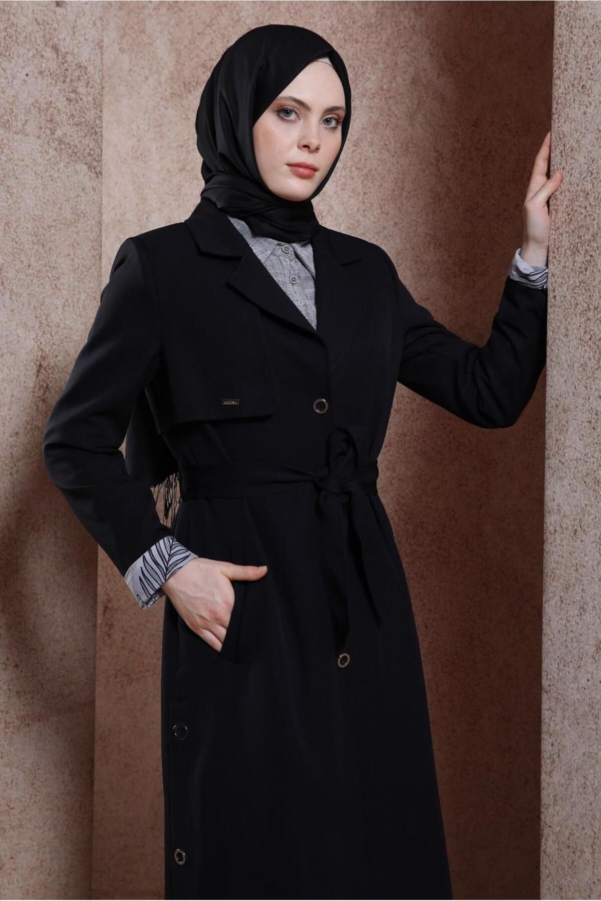 مانتو ترنچ کمربند 10868 Alvina