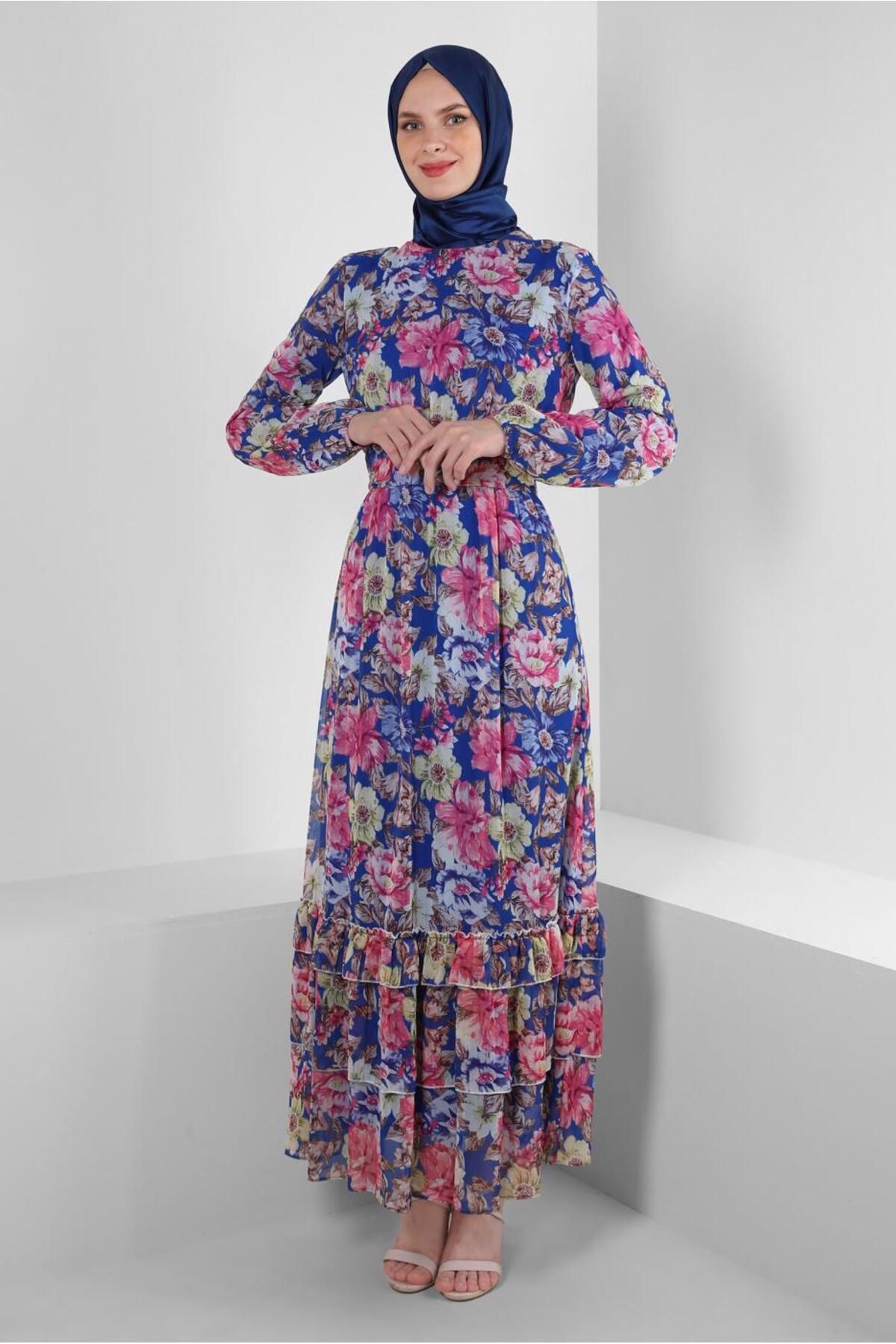 لباس خراش دار طرح دار گل 42913 Alvina