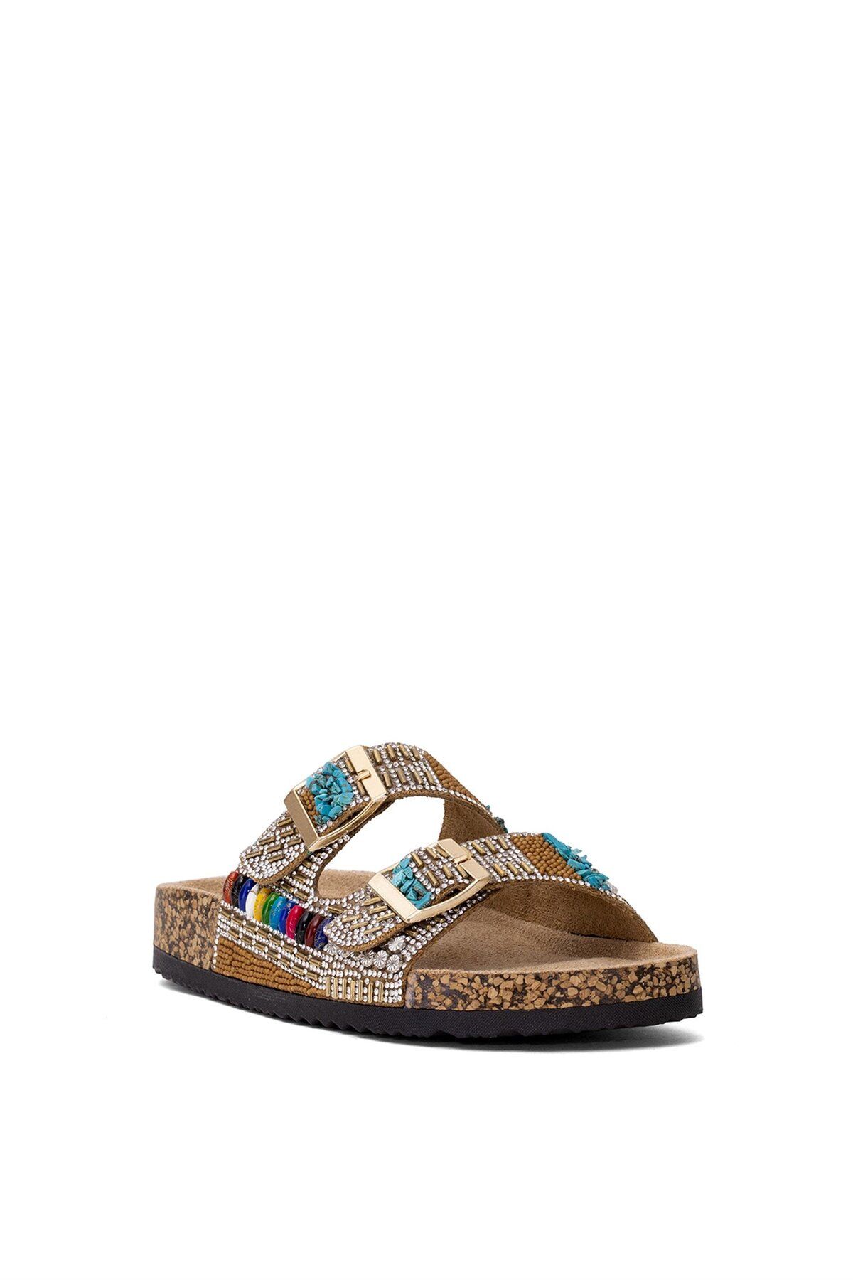 Guja-Γυναικείες Πέτρινες Παντόφλες Flat Camel 25Y102-2 2