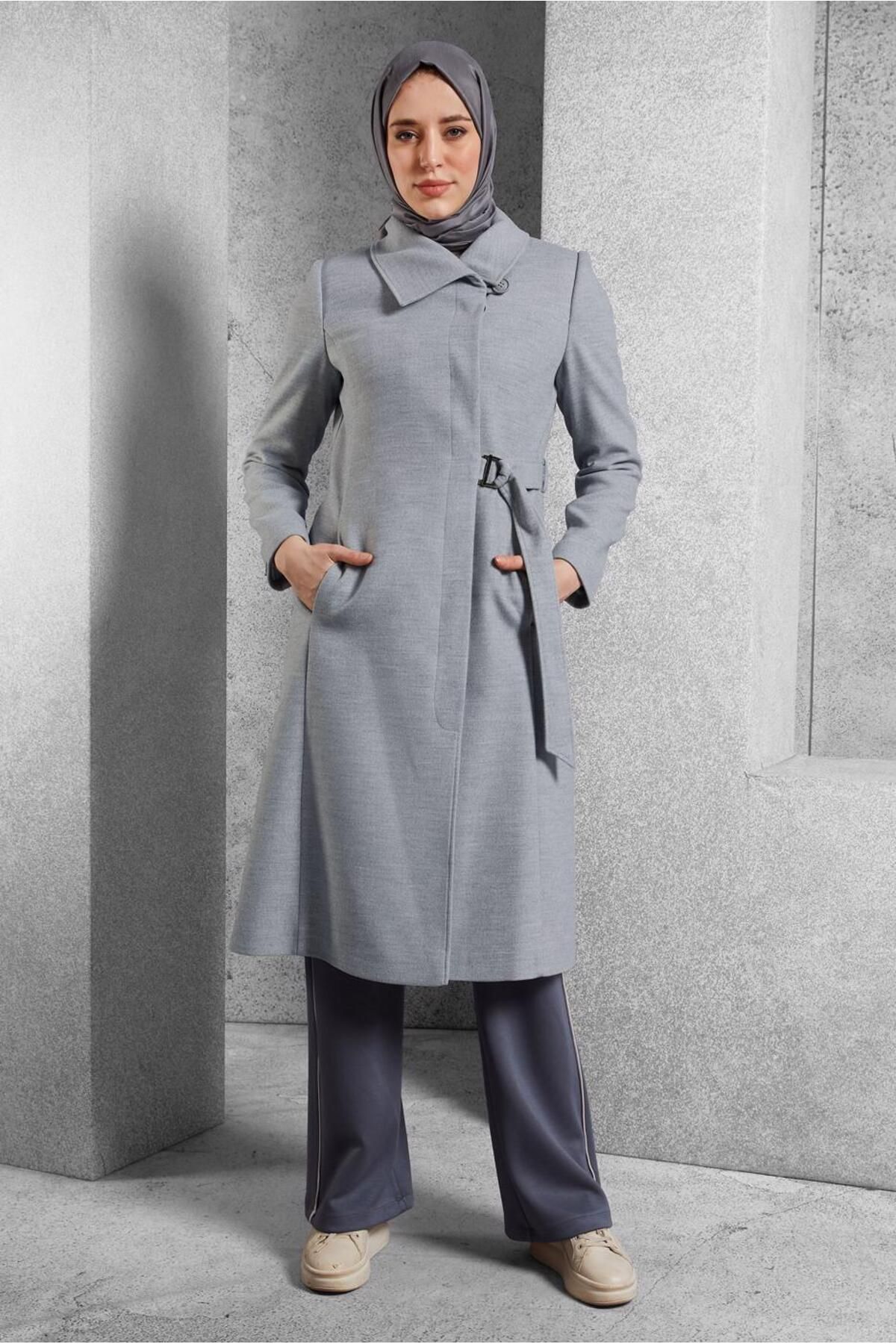 مانتو کمربندی 90563 Alvina