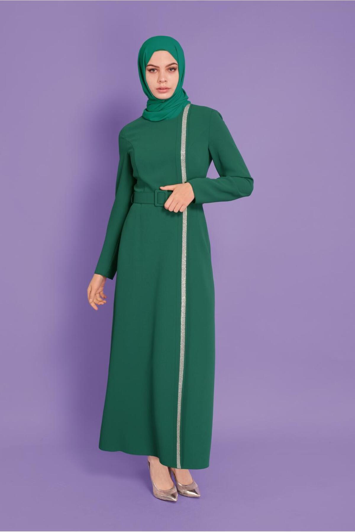 آلوینا لباس مدادی با نوار سنگی با جزئیات 41375