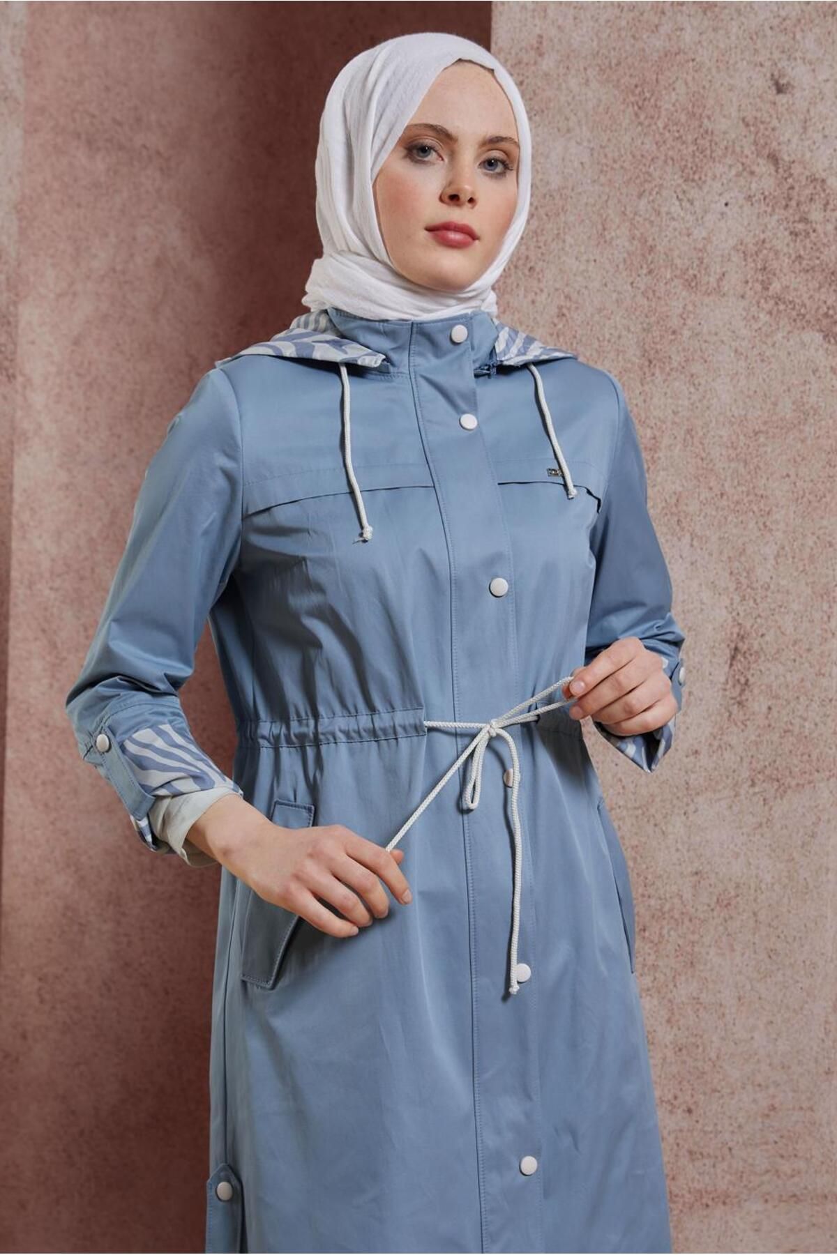 مانتو ترنچ کلاهدار 10874 Alvina