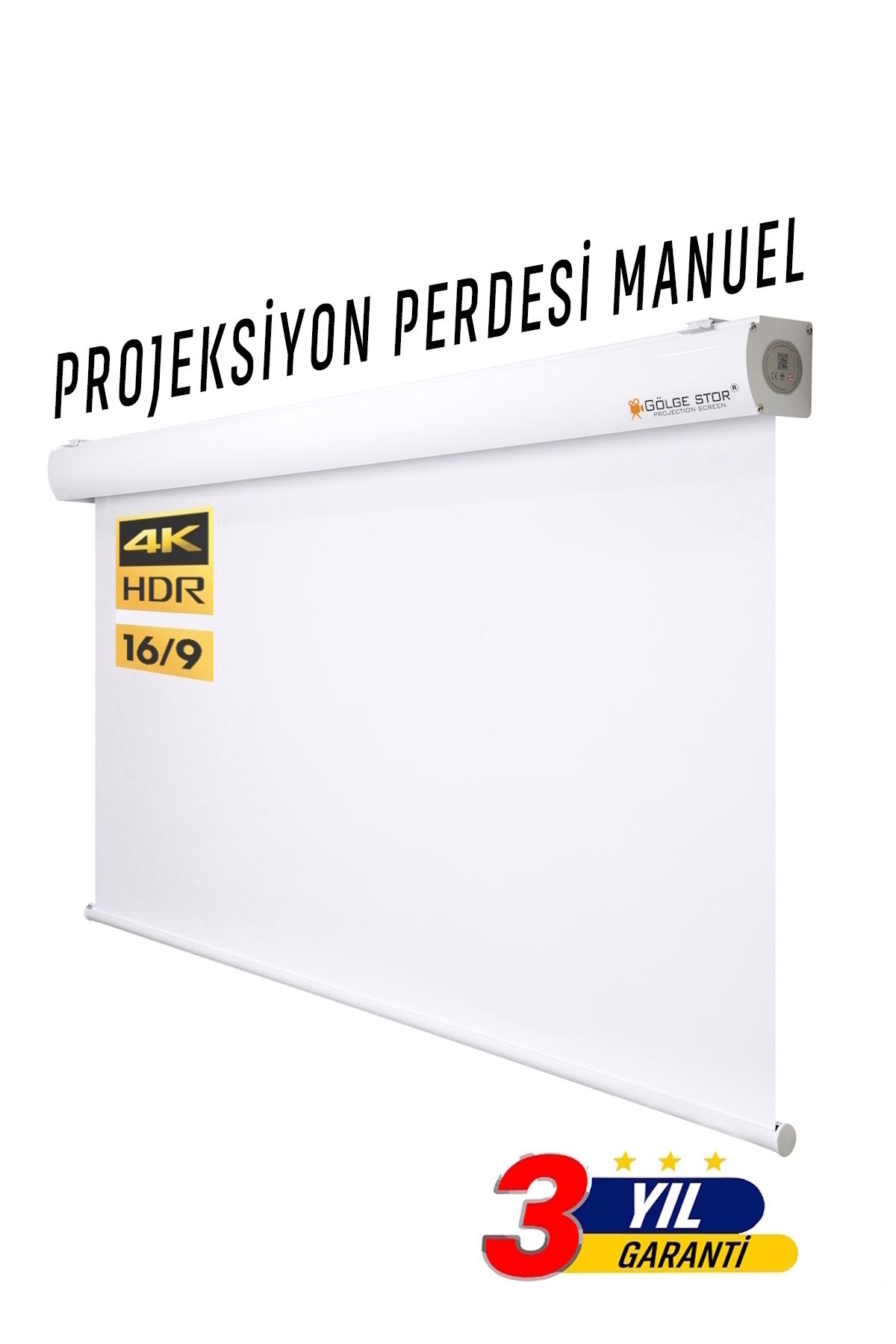 GÖLGE STOR En150cm Boy160cm Projeksiyon Perdesi Manuel Yeni Akıllı Kumaş Blackout-ışık Geçirmez 4k