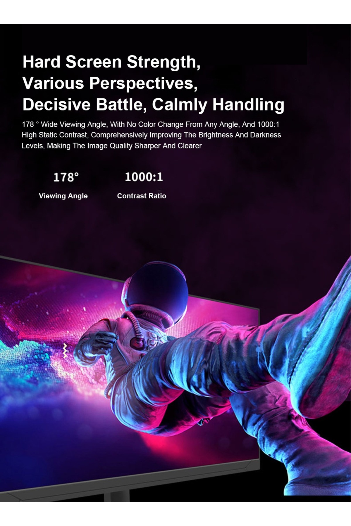 glanfen-شاشة ألعاب مسطحة مقاس 23.8 بوصة، 75 هرتز، مع إضاءة خلفية LED، دقة FHD 1920 × 1080، استجابة 1 مللي ثانية 4