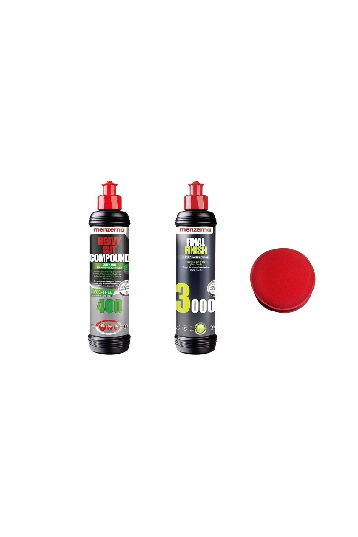 Menzerna 400 Green-3000 Kalın Pasta Hare Cila Seti 250 ml Uygulama Pedi Hediye