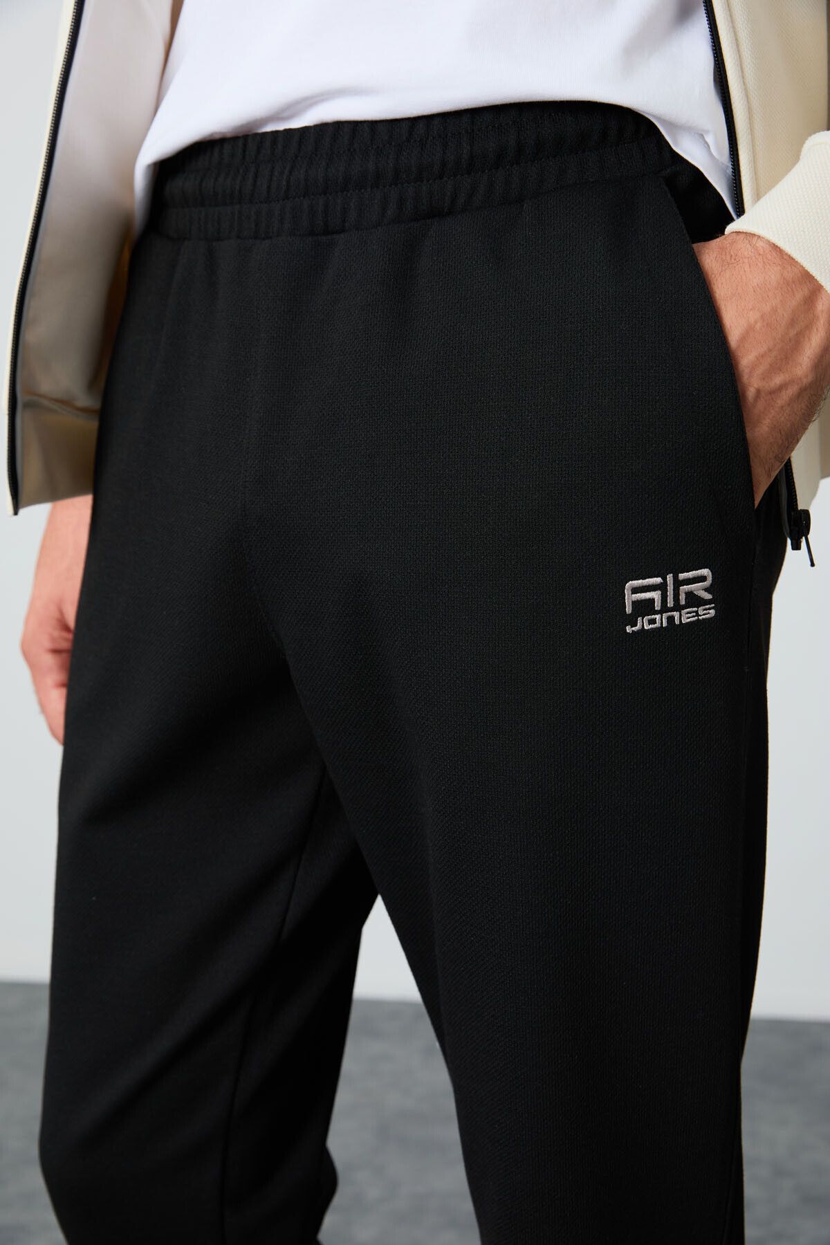 ست گرمکن مردانه BEIGE مشکی SURFACE TEXTURED STANDARD FIT TEAM TRACKSUIT MALE 85248 Air Jones