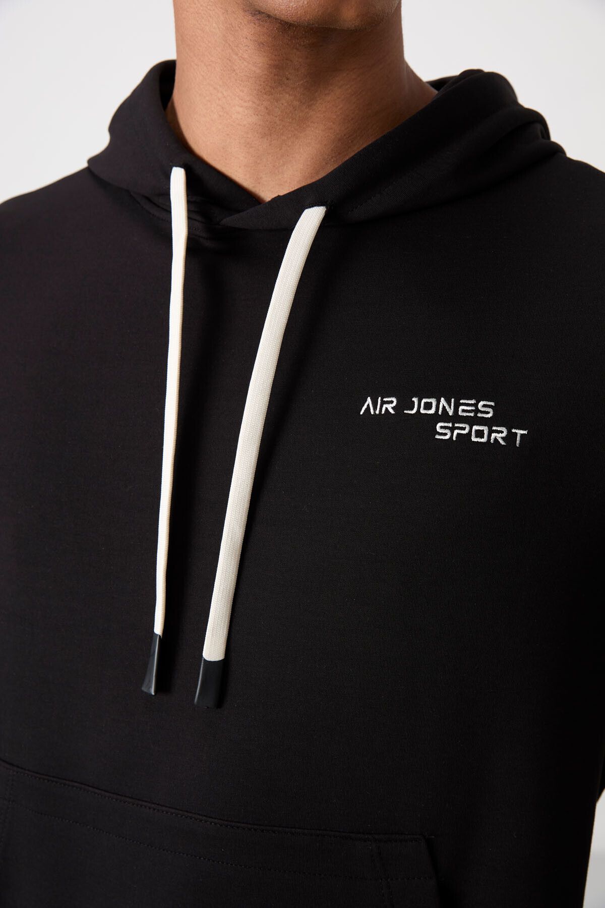 ست گرمکن مردانه ECRU پنبه سیاه و سفید ضخیم نرم تیمی تیم لباس مردمی گلدوزی 85255 Air Jones