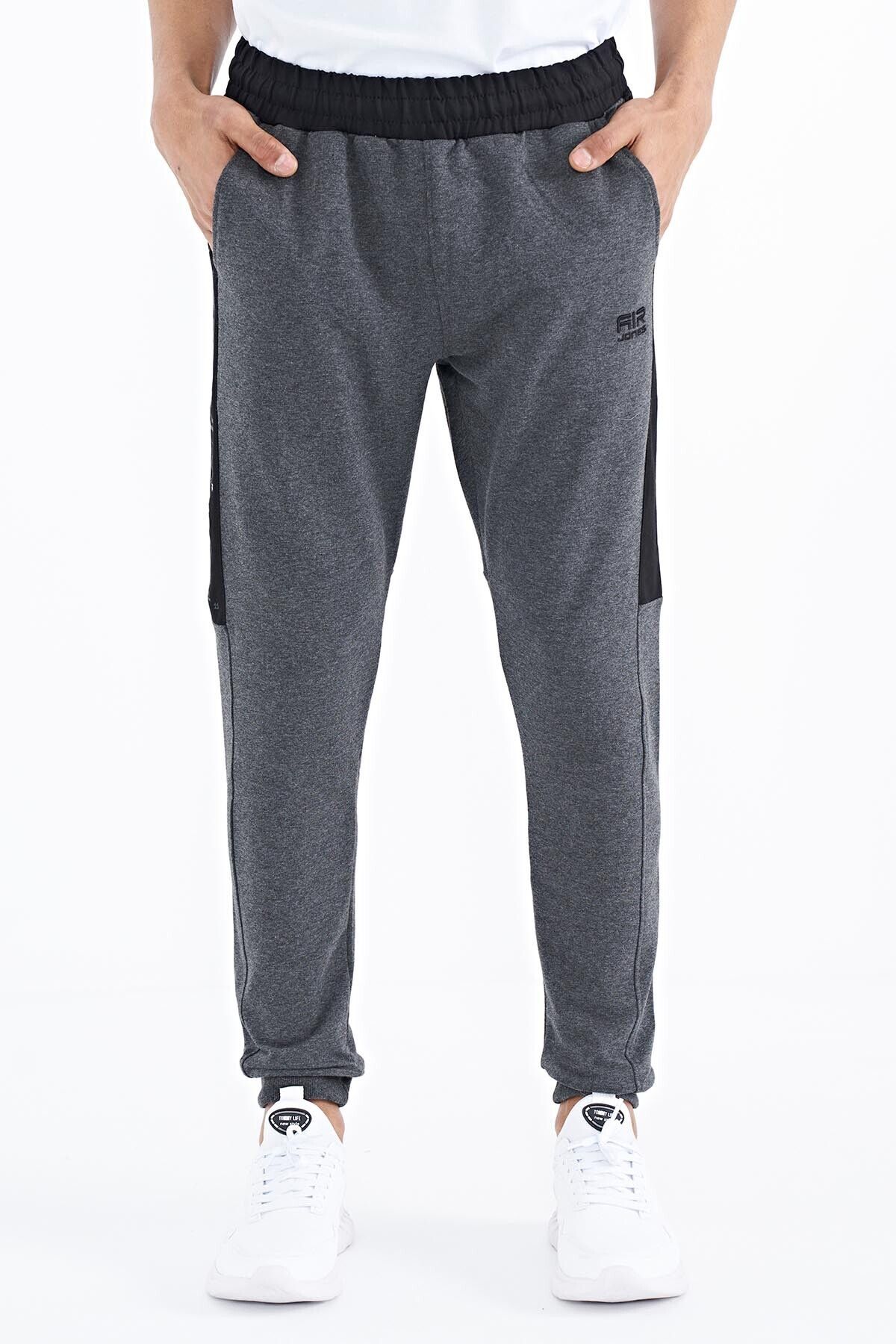 AIR JONES-Pantalon de trening pentru bărbați Paul Anthracite Melange Jogger - 84915 7