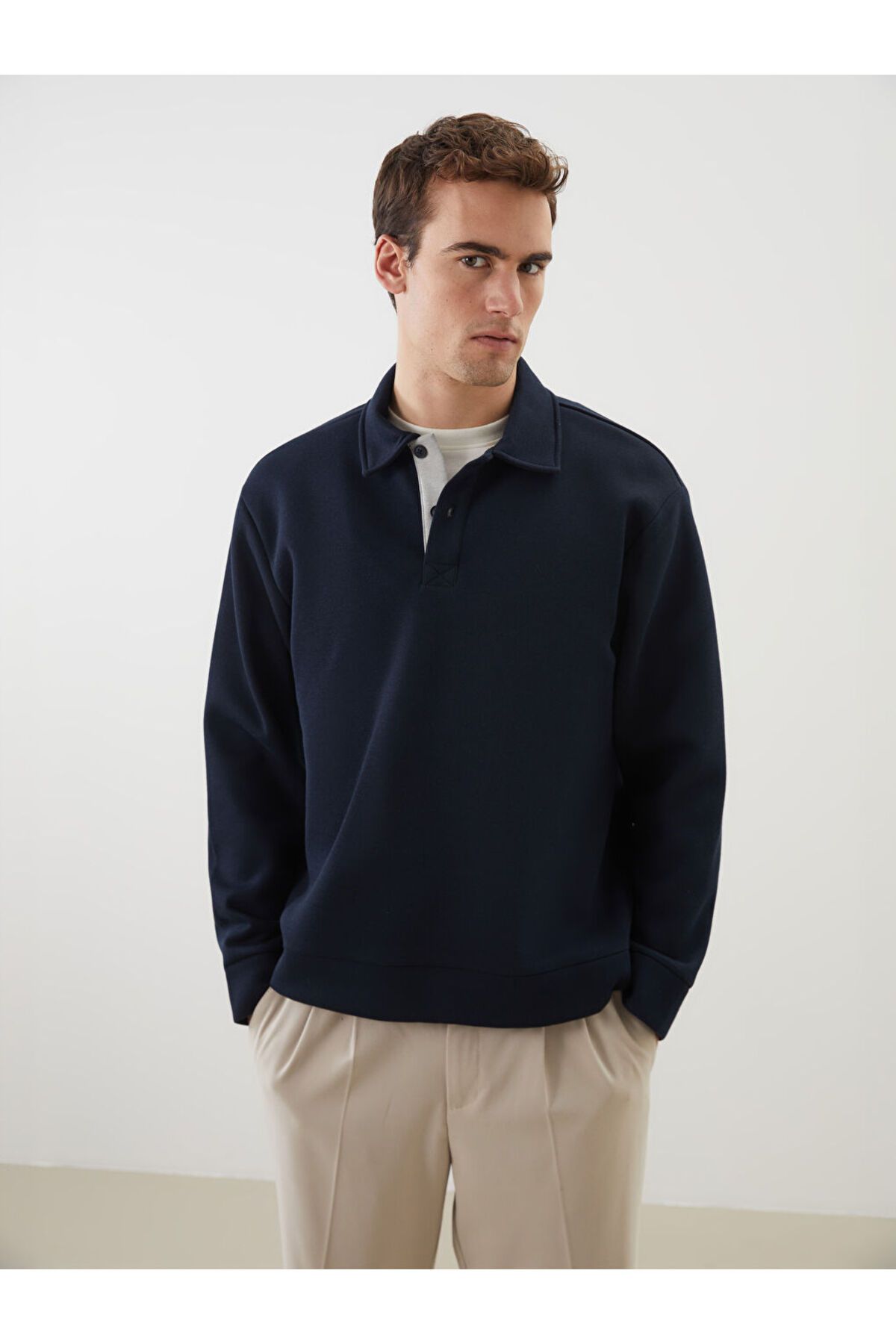 LC Waikiki Polo Yaka Erkek Sweatshirt