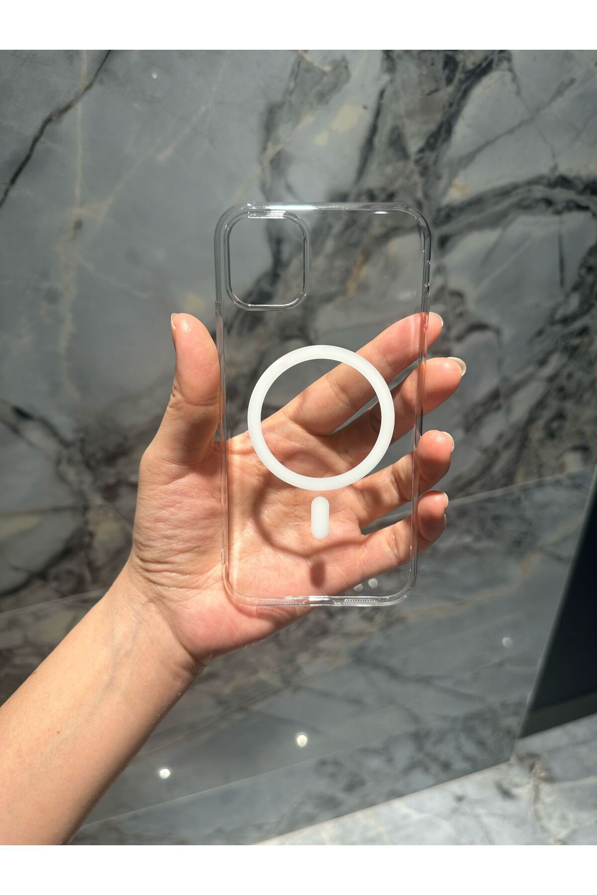 SLC AKSESUAR IPHONE 12/12 PRO ŞEFFAF MAGSAFE TELEFON KILIFI KOLAY KULANIMLI ÖZEL KORUMA KILIFLI