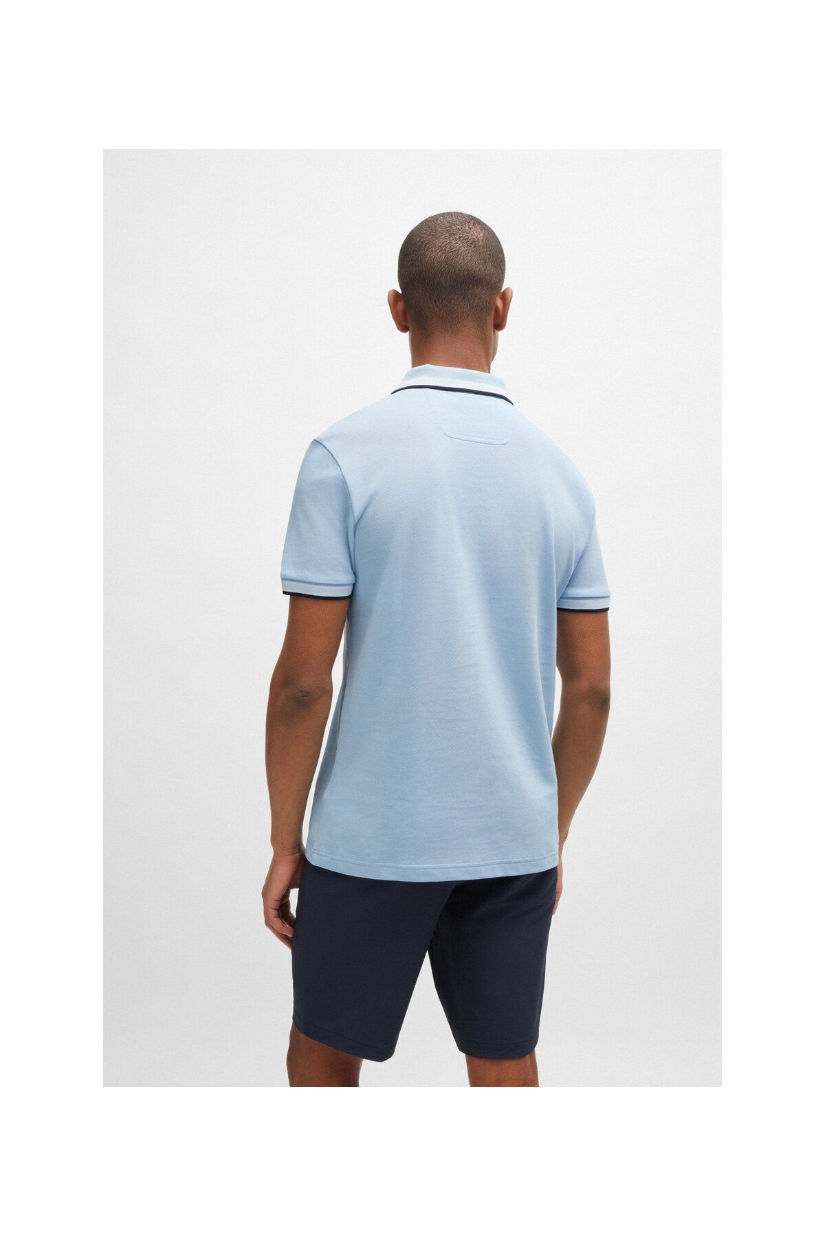 تی شرت یقه پولو مردانه آرم پایین پنبه PIKE POLO T SHIRT BOSS
