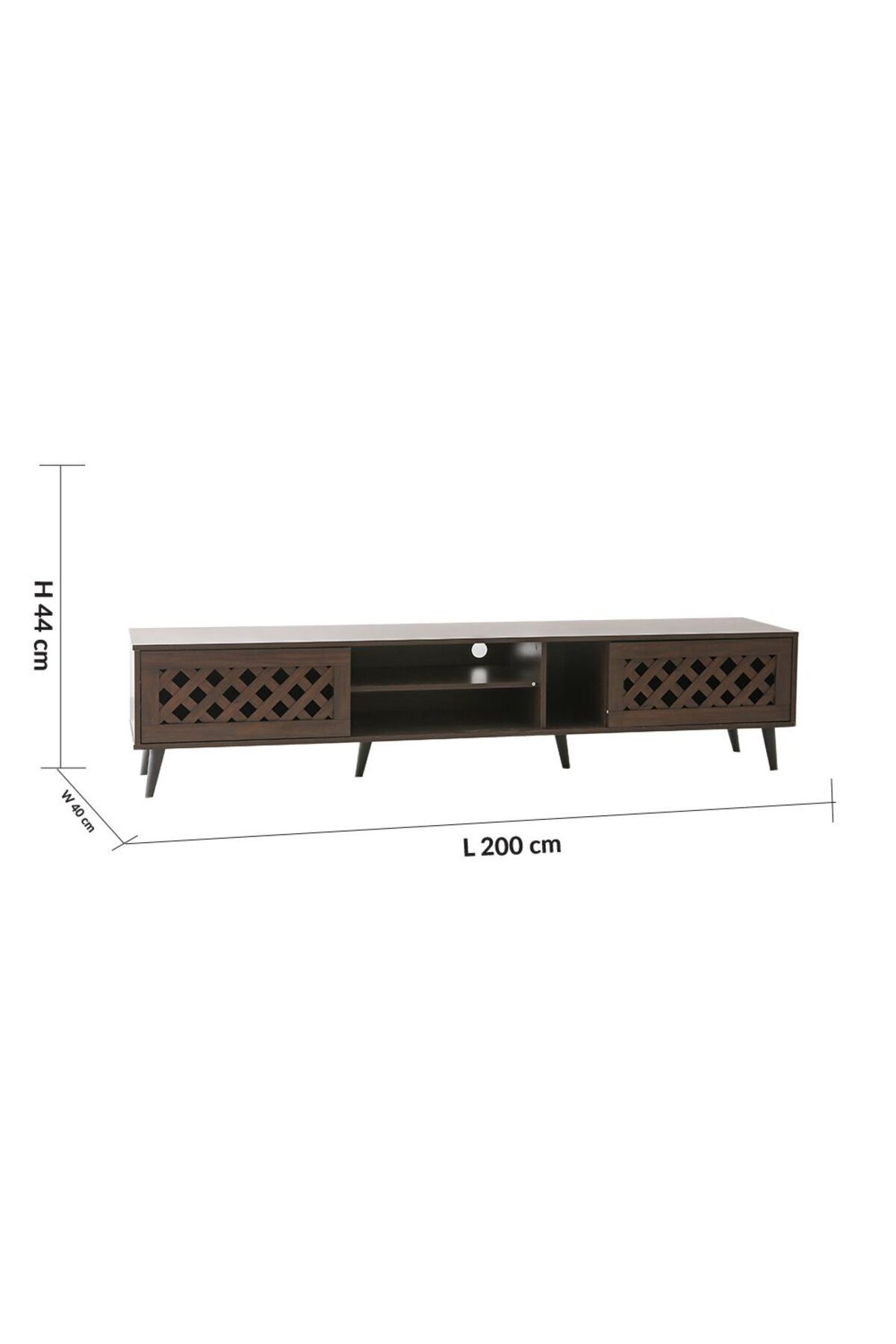 Danube Home-وحدة تلفزيون كبيرة من هاملين حتى 80 بوصة - لون الجوز (طول 200 سم × عرض 40 سم × ارتفاع 45 سم) 4