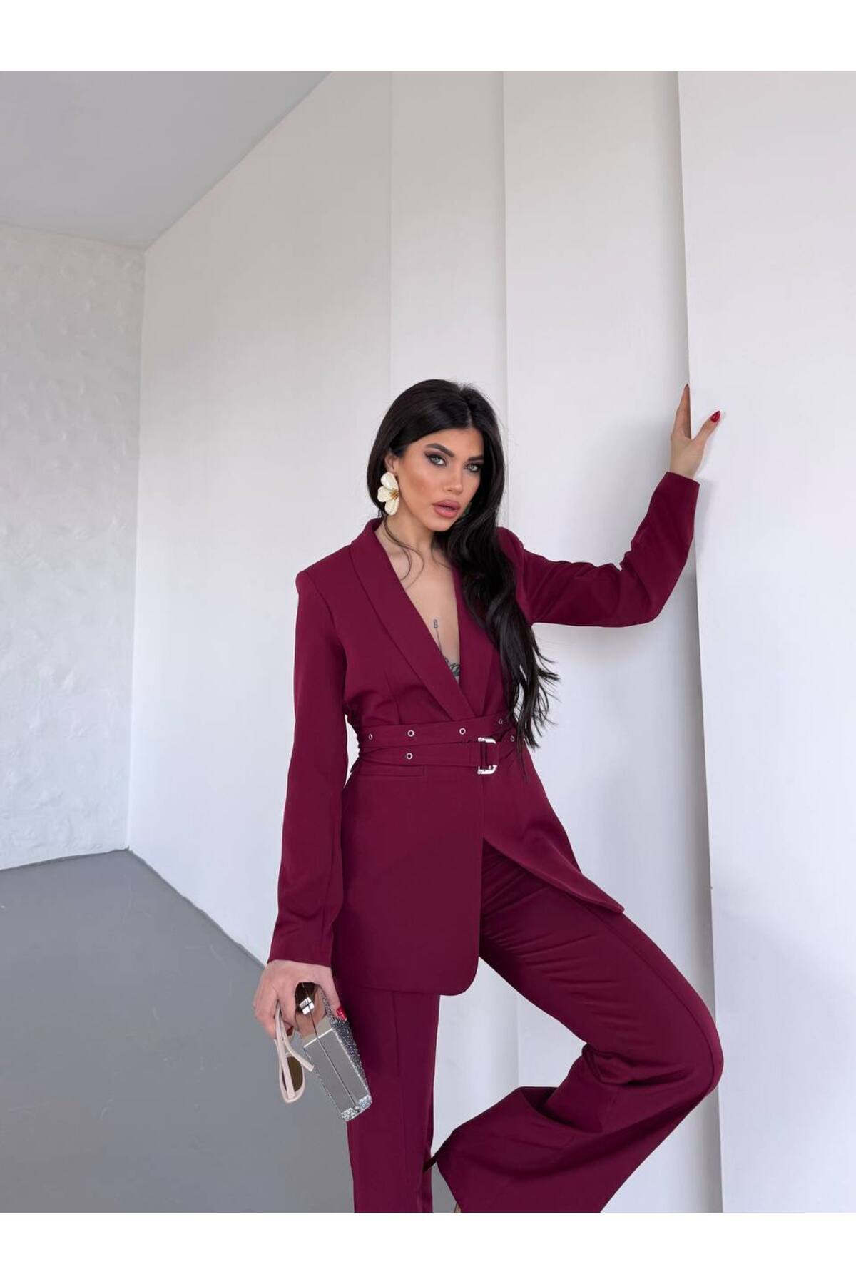 ZF BUTİK-Premium-Set mit doppeltem Gürteldetail für Damen 3