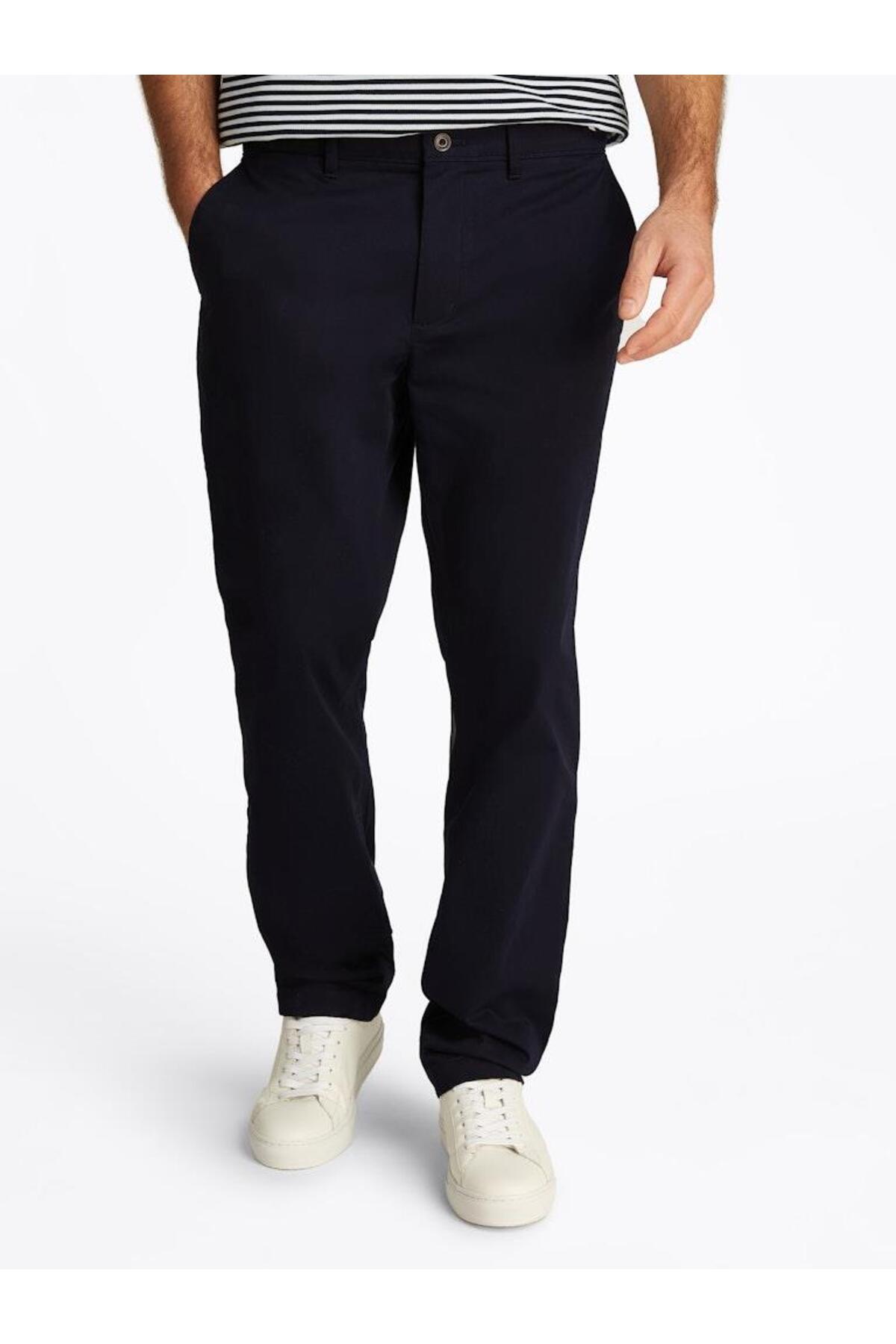 تامی هیلفیگر شلوار مردانه چینو مدل Slim Fit از جنس کتان کشی، مدل MW0MW37873 DW5