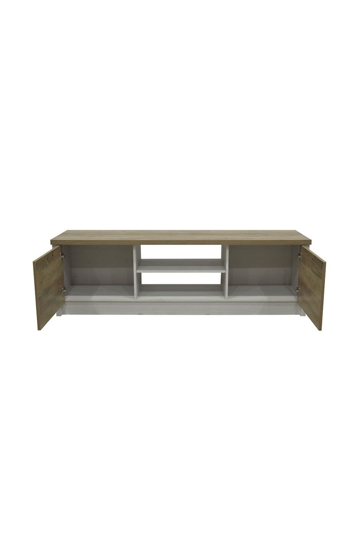 Danube Home-Swann Tv Unit W/2Door Upto 65 Inches - Summer Oak+Pearl White L161xW40xH51cm 4