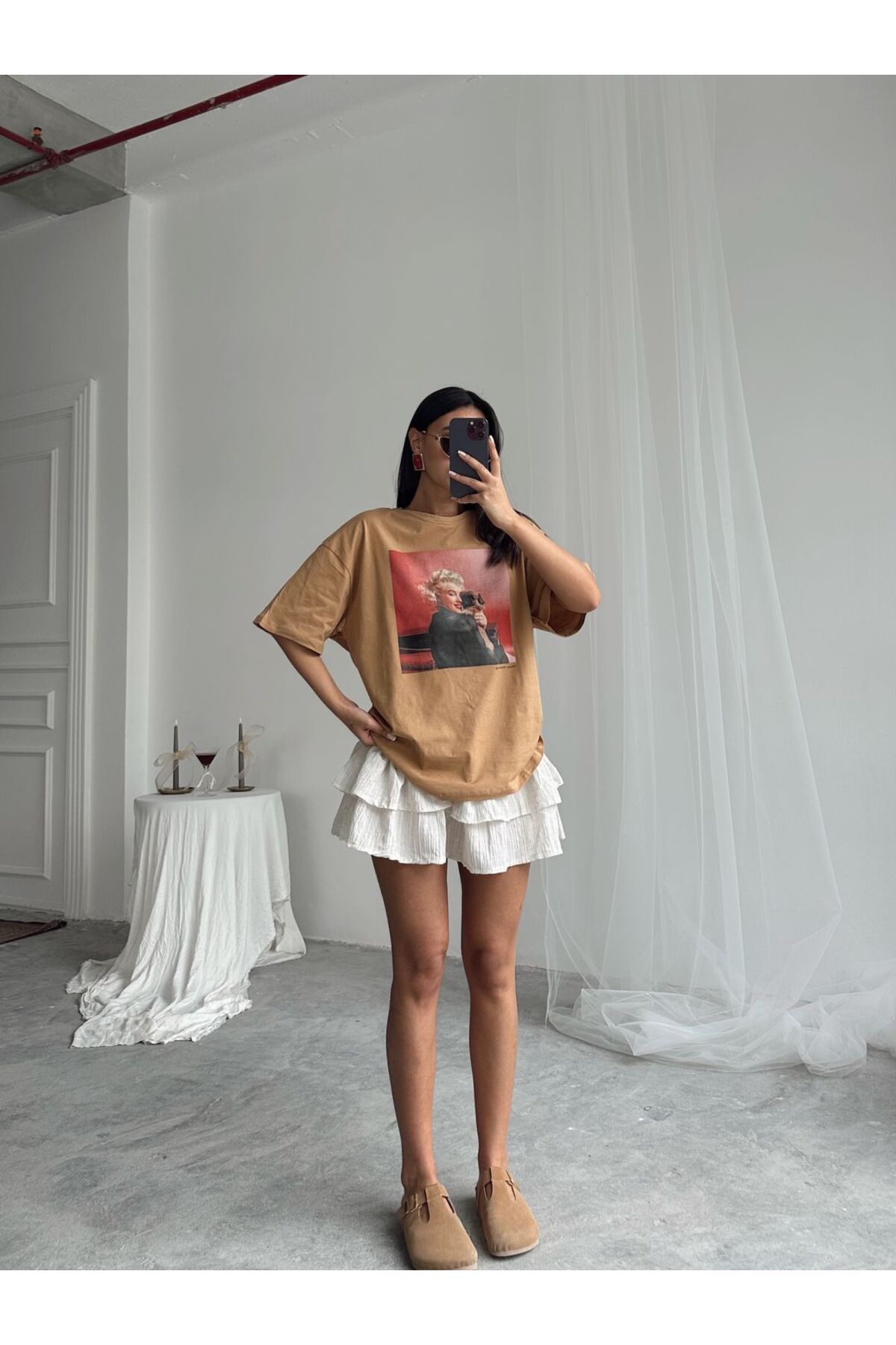 mydukkan.co Rochie De Damă Oversize Cu Imprimeu De Bază Femeie - L