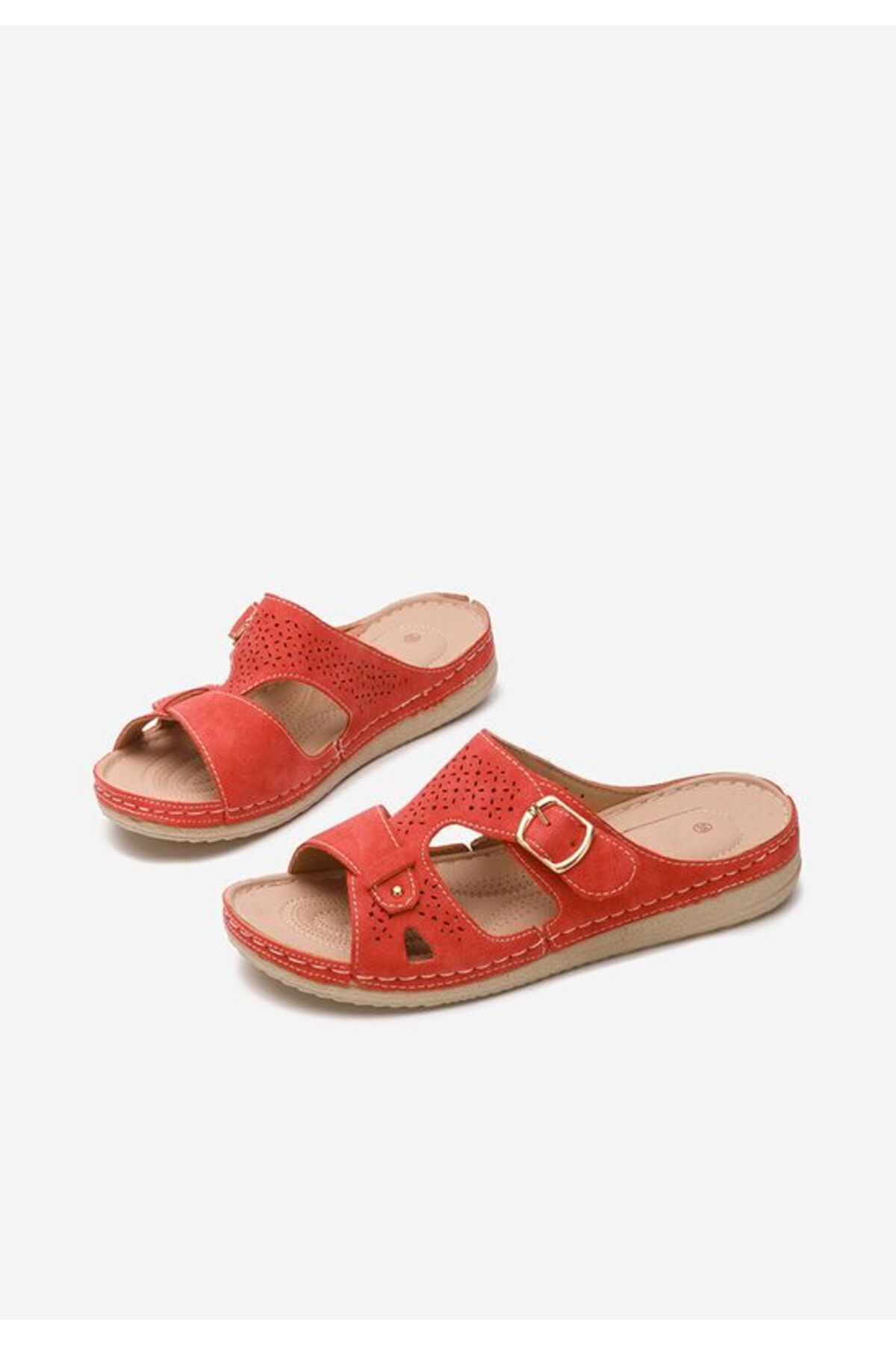 B T Shoes-Skena red orthopedic slippers 4