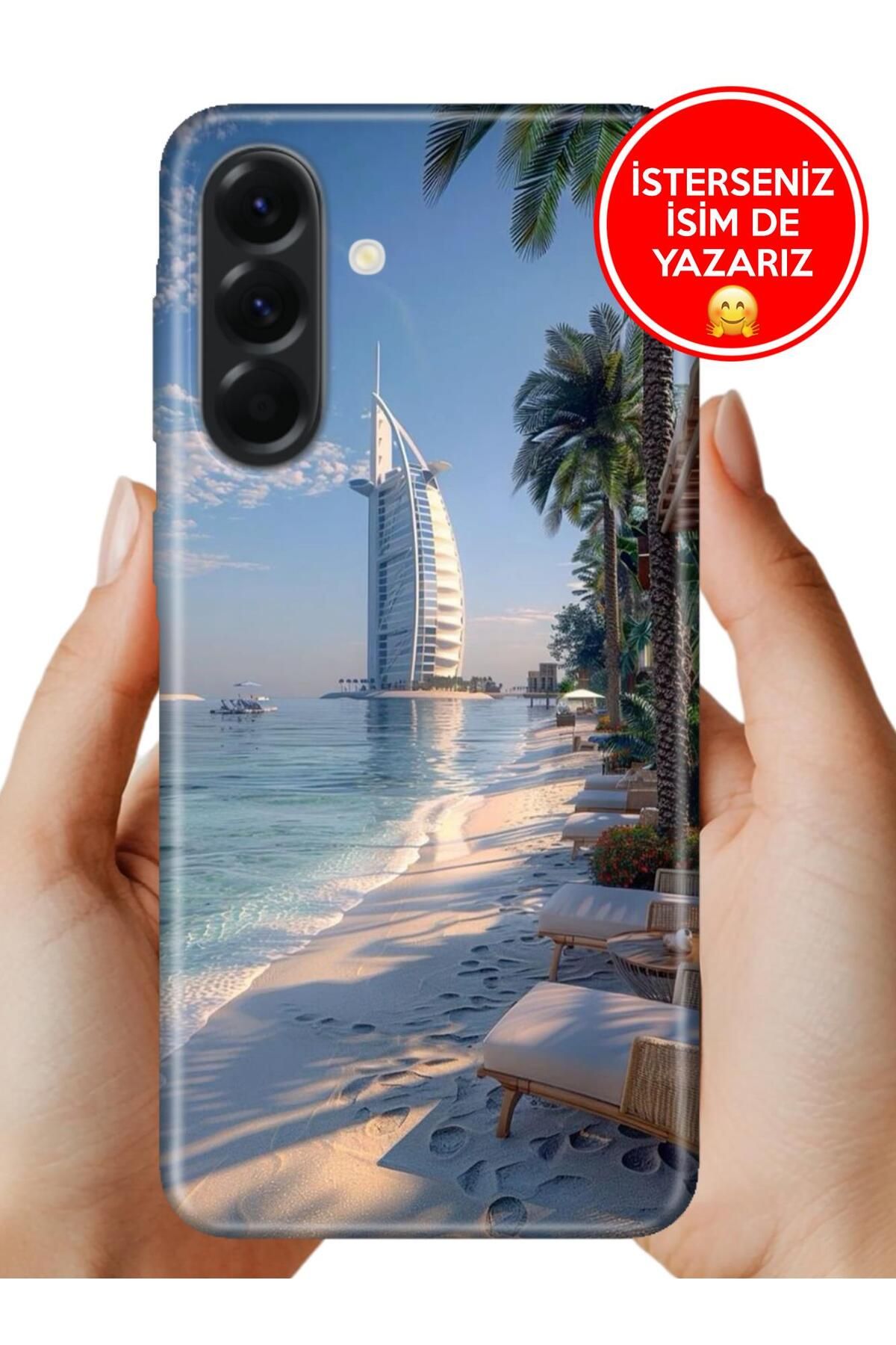 Cekuonline Galaxy A36 Kılıf FullCover Resimli Desenli Silikon Dubai Beach