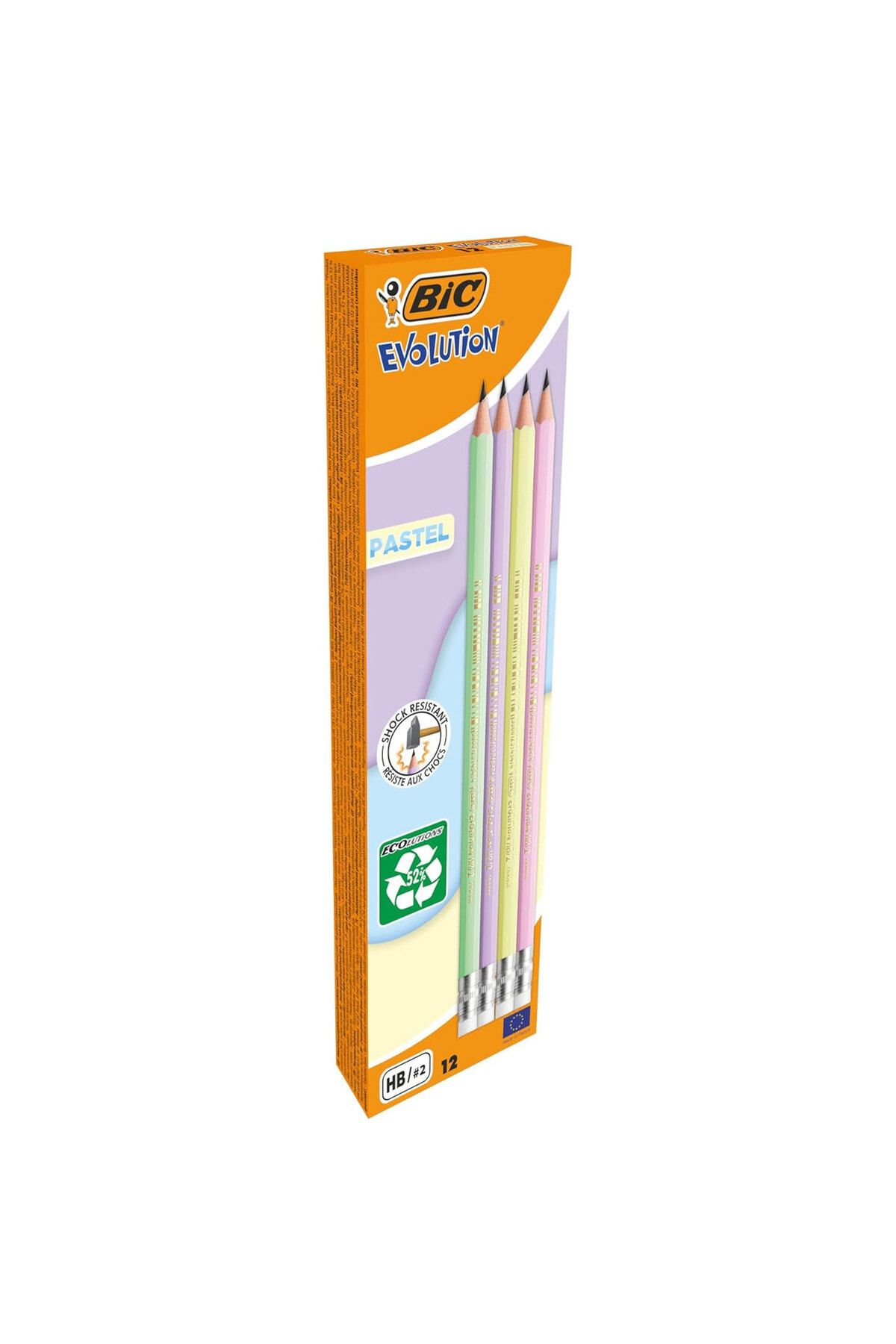 Bic-Creion Grafit HB Cu Eramă Eco Evolution Pastel 12/Buc Bic 1