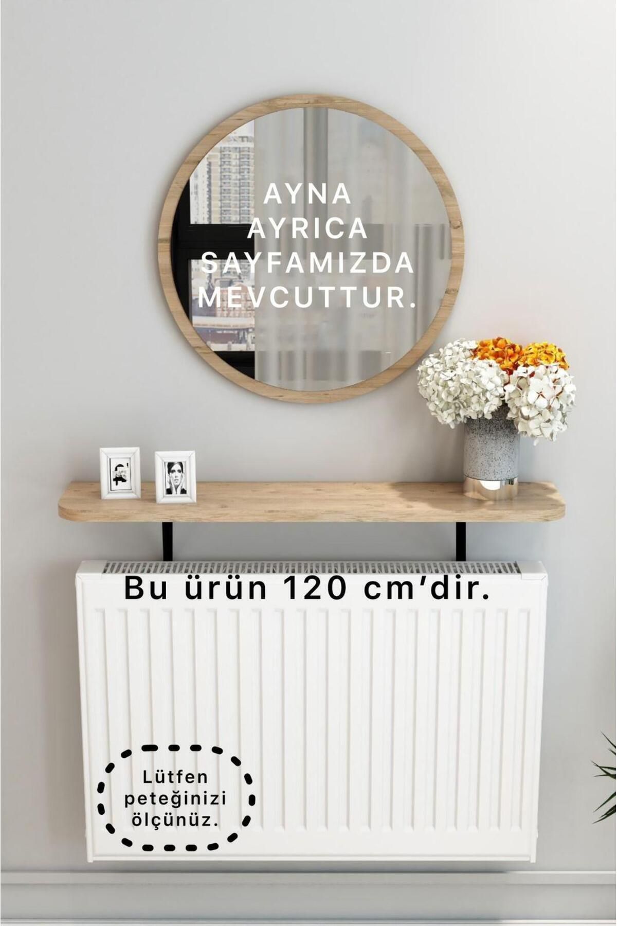 TALAŞTOZUM Safir Meşe  Petek Üstü Tak Çıkar , Uçan Raf & Dresuar Duvar Montajsız Oval Kesim 120 Cm